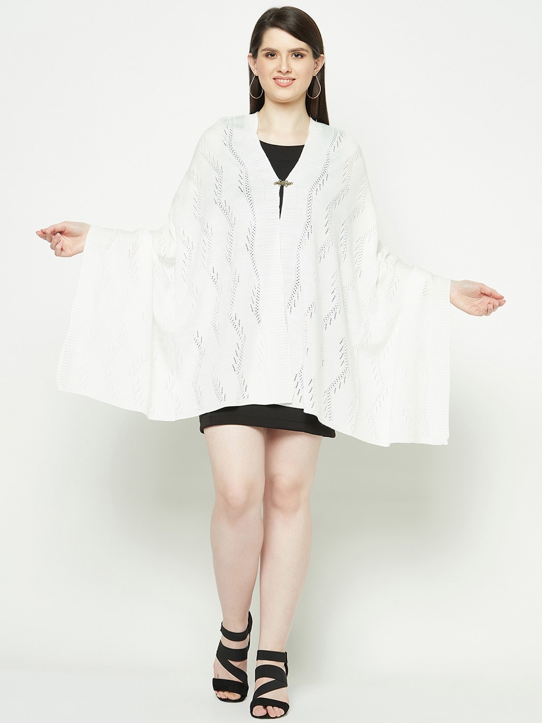 

Knitstudio Woven Design Stole, White