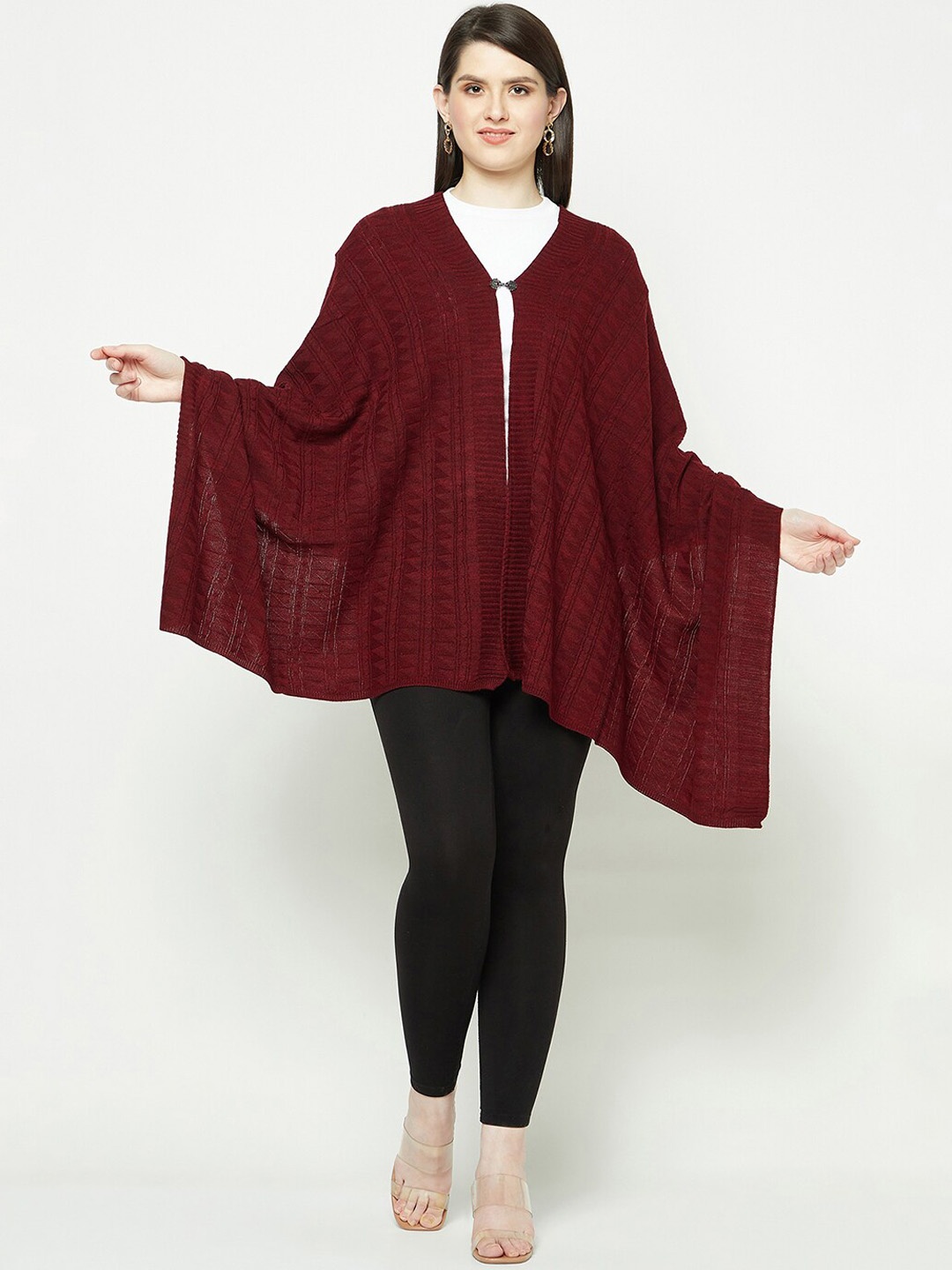 

Knitstudio Woven Design Stole, Maroon