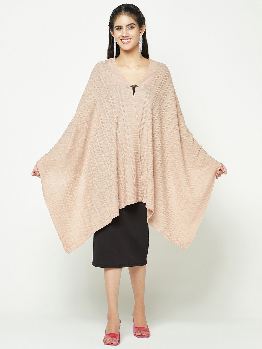 

Knitstudio Woven Design Stole, Beige