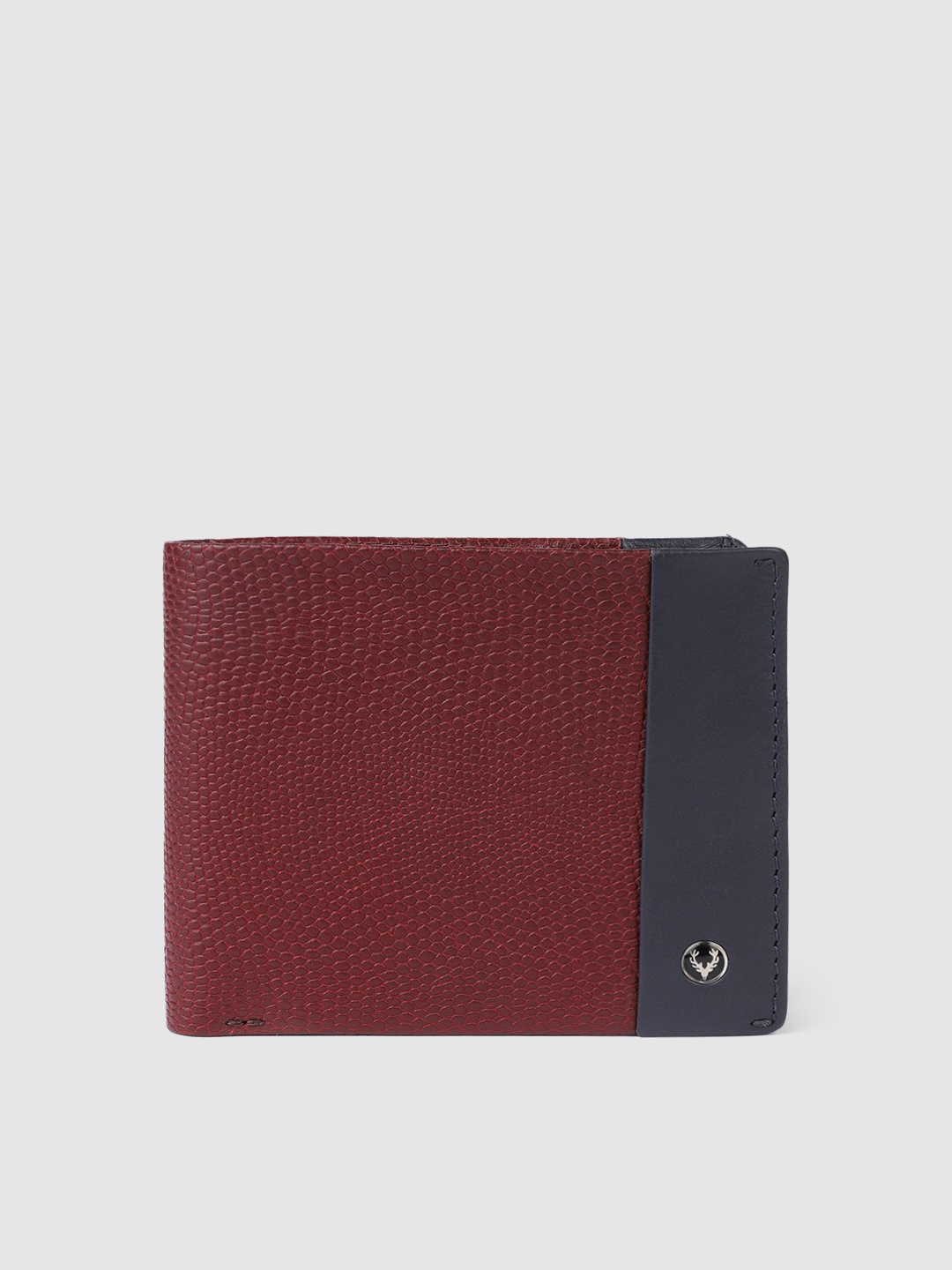 

Allen Solly Men Leather Animal Textured Two Fold Wallet, Maroon