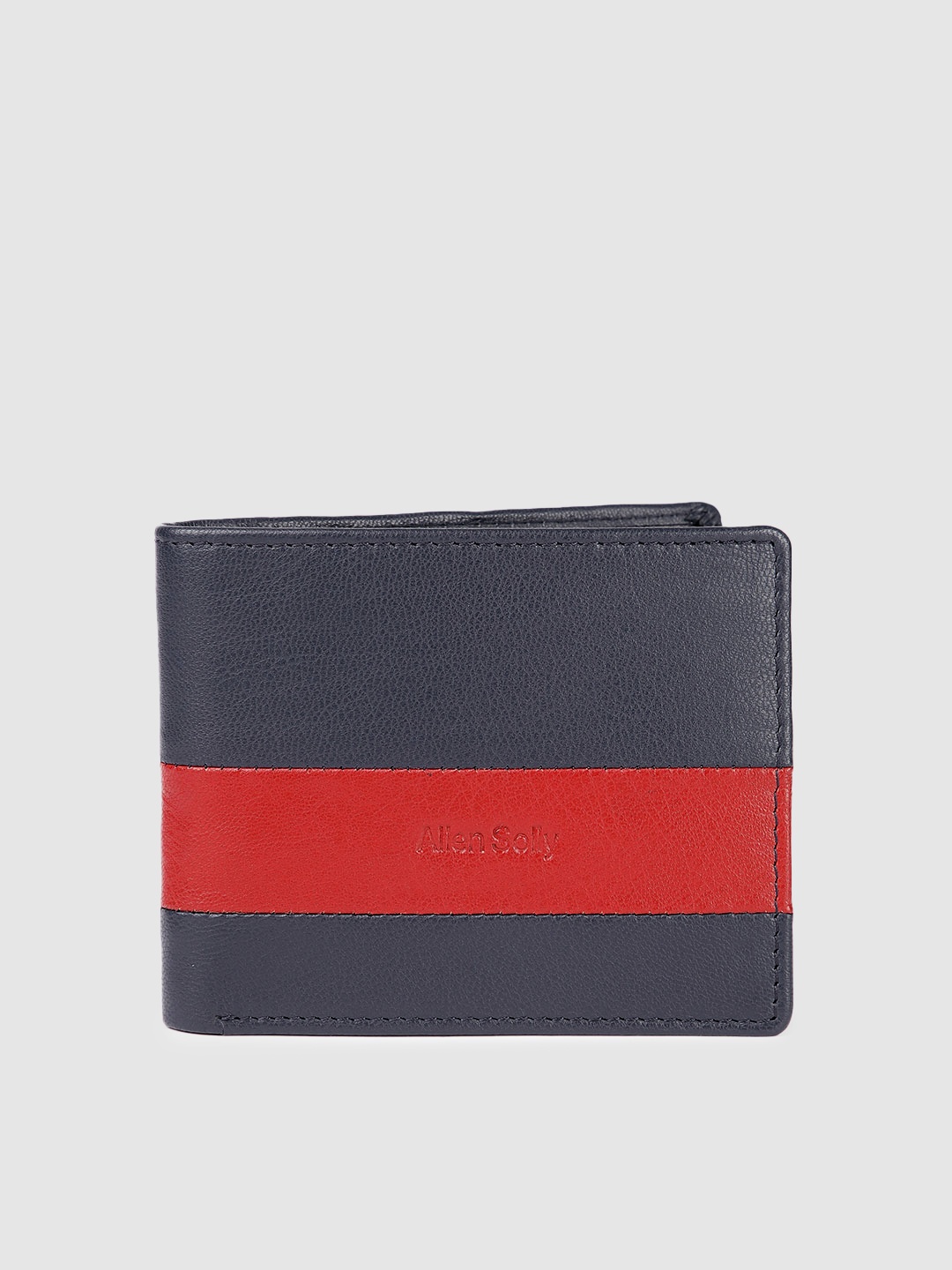 

Allen Solly Men Colourblocked Leather Two Fold Wallet, Navy blue