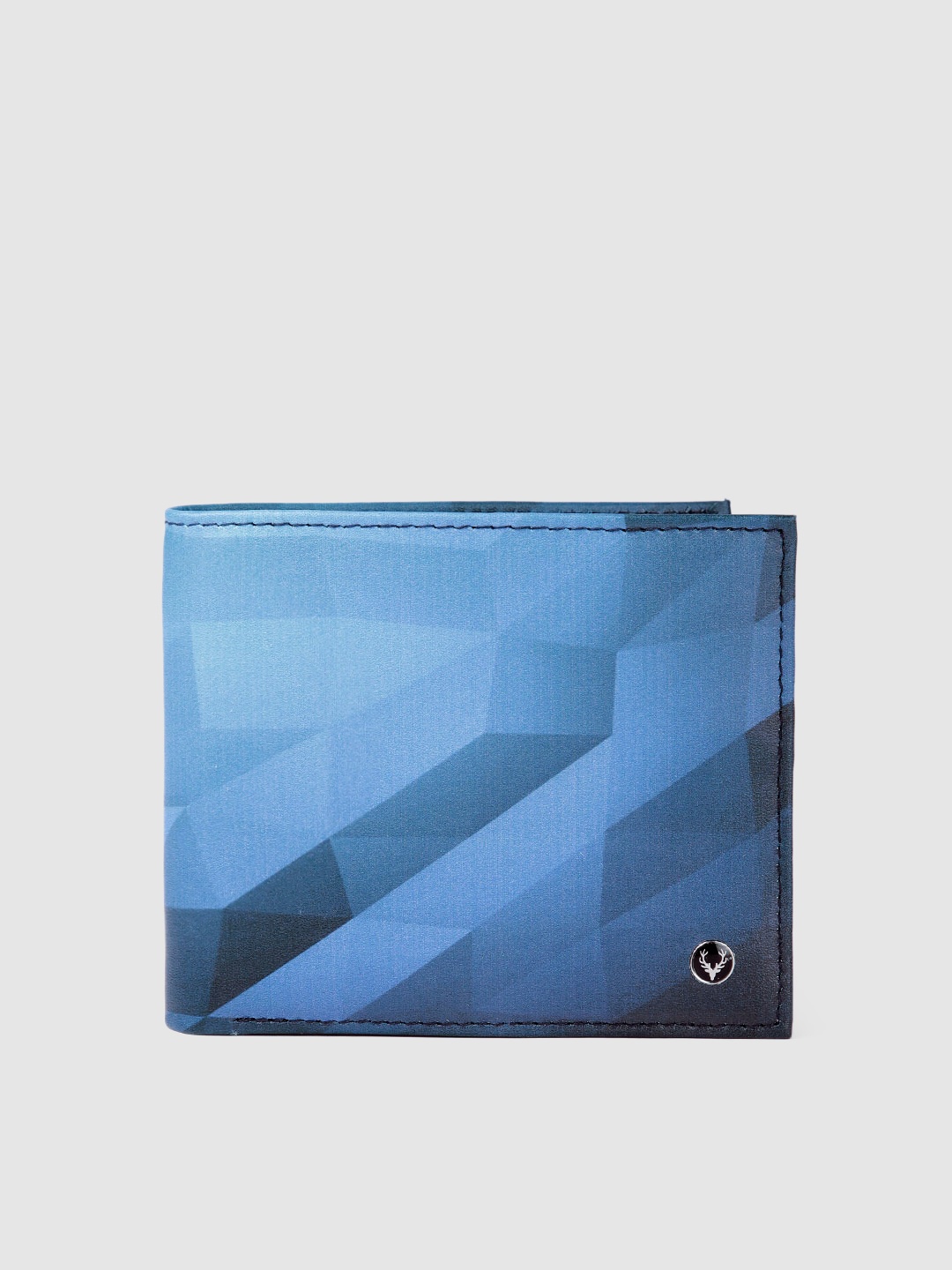 

Allen Solly Men Printed Leather Two Fold Wallet, Blue