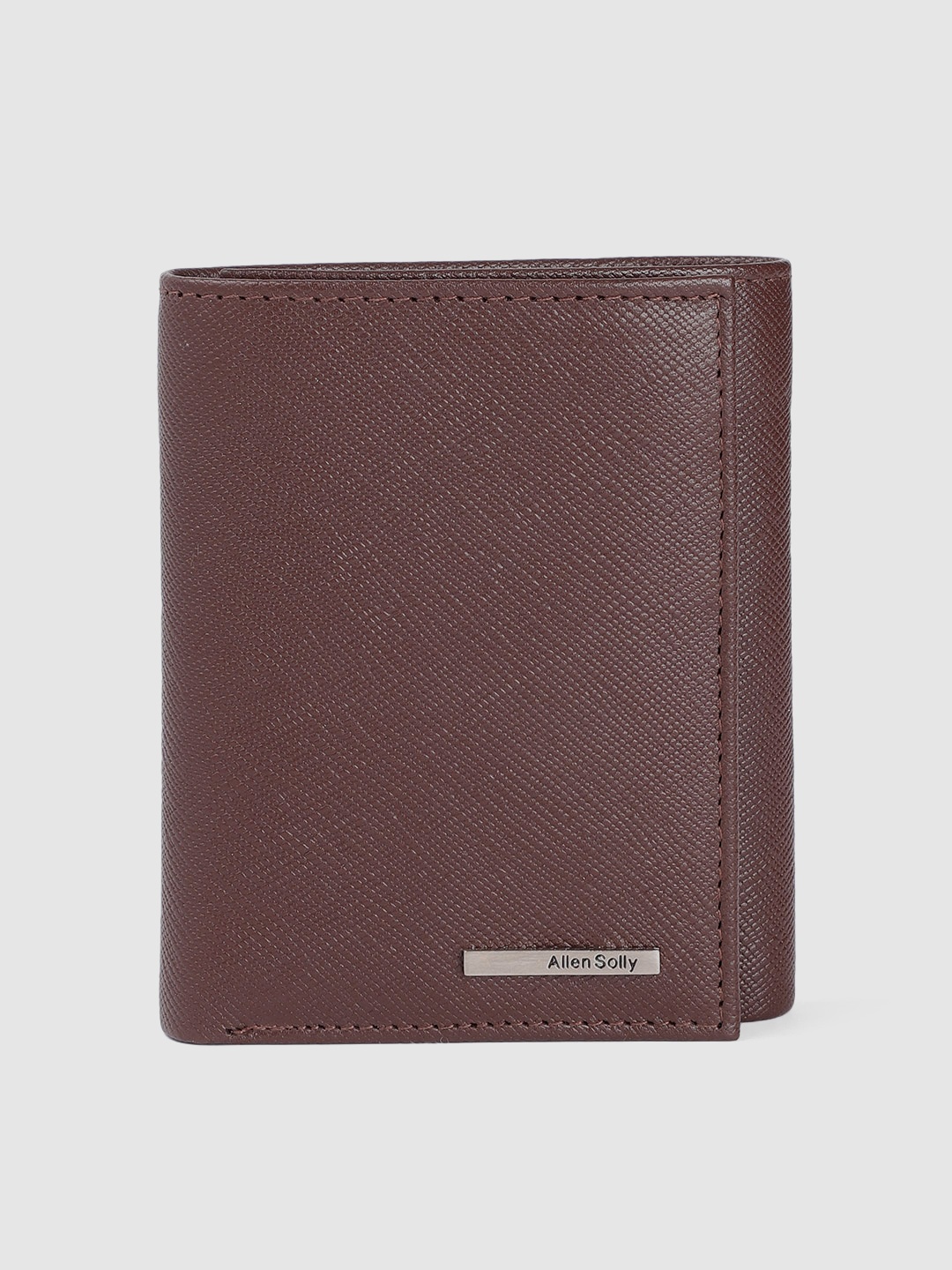 

Allen Solly Men Leather Three Fold Wallet, Brown