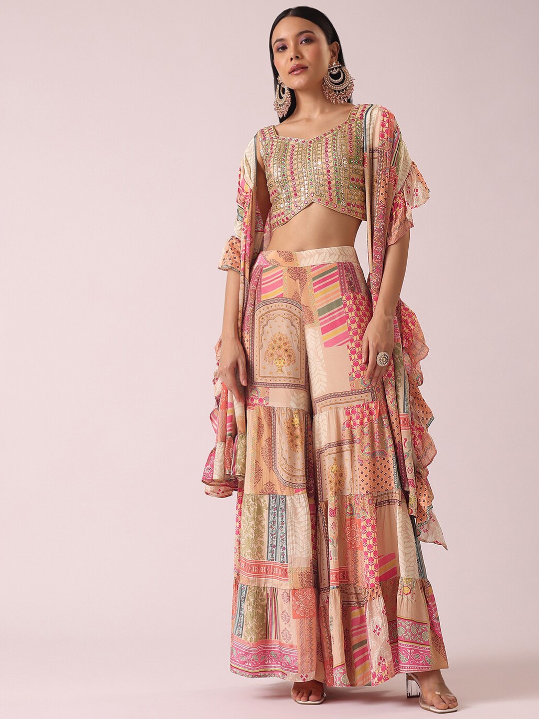 

KALKI Fashion Ethnic Motifs Printed Silk Co-Ords, Multi