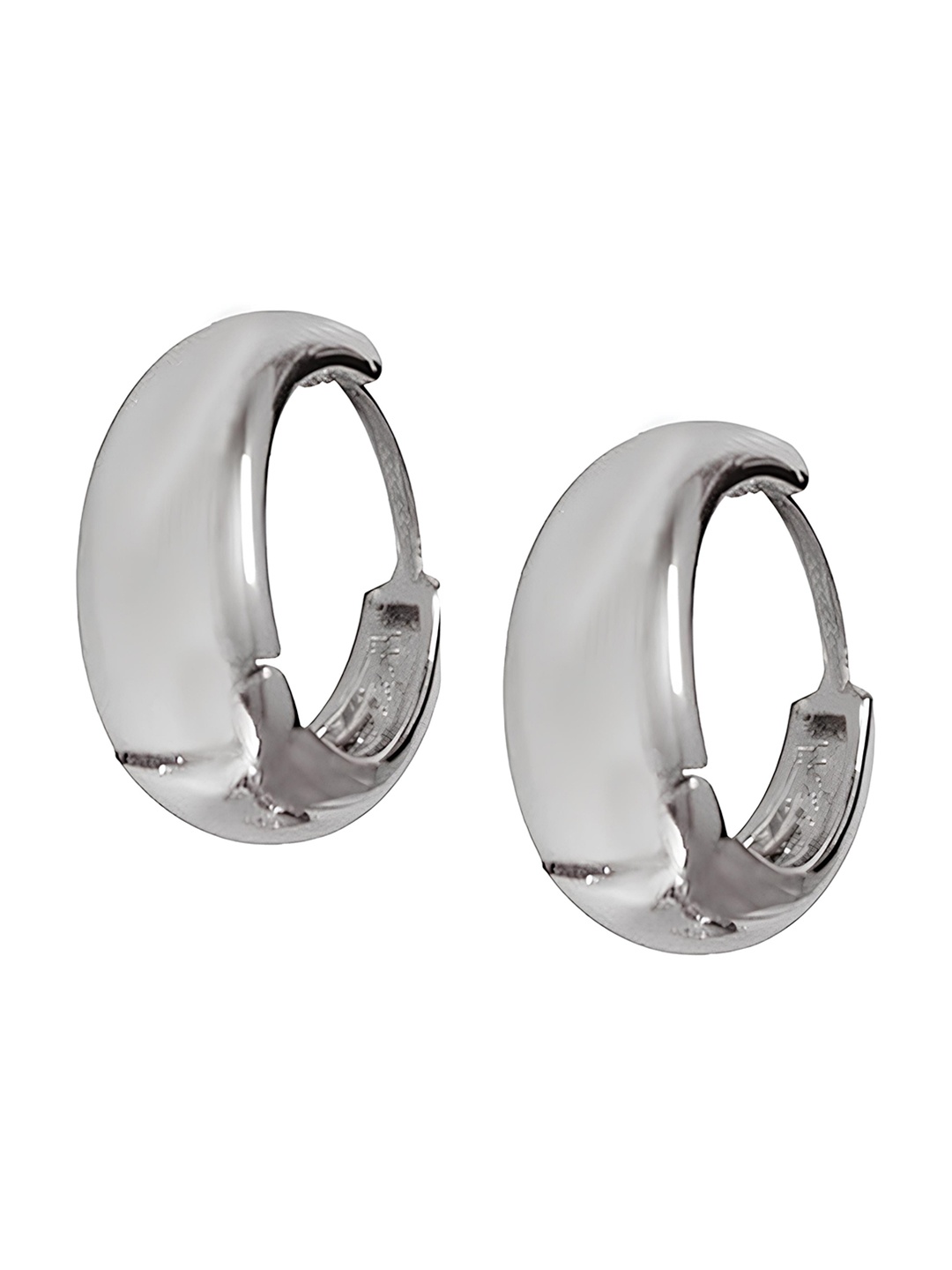 

KARISHMA KREATIONS Silver-Plated Stainless Steel Contemporary Hoop Earrings