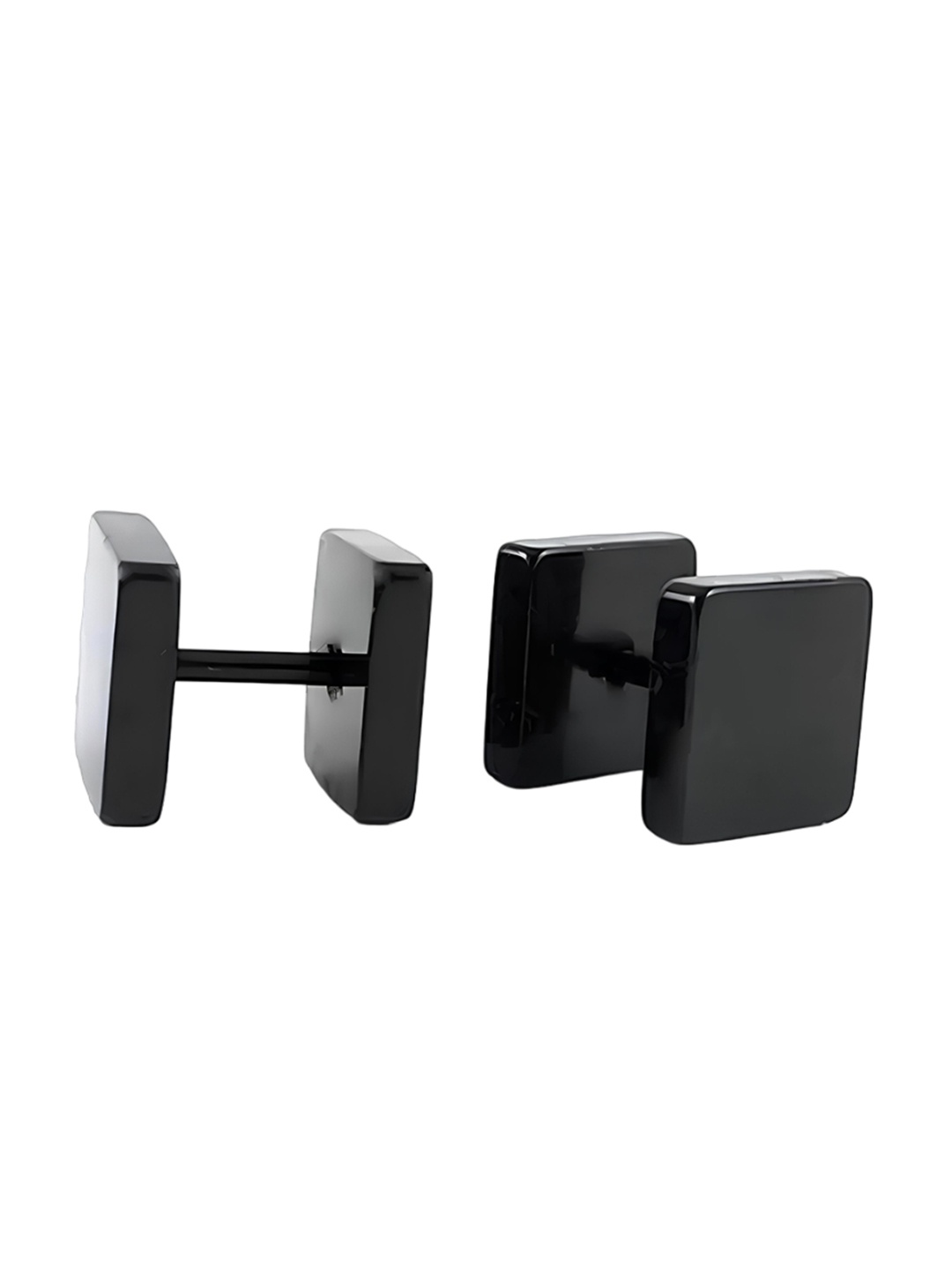 

KARISHMA KREATIONS Square Shaped Stainless Steel Studs Earrings, Black