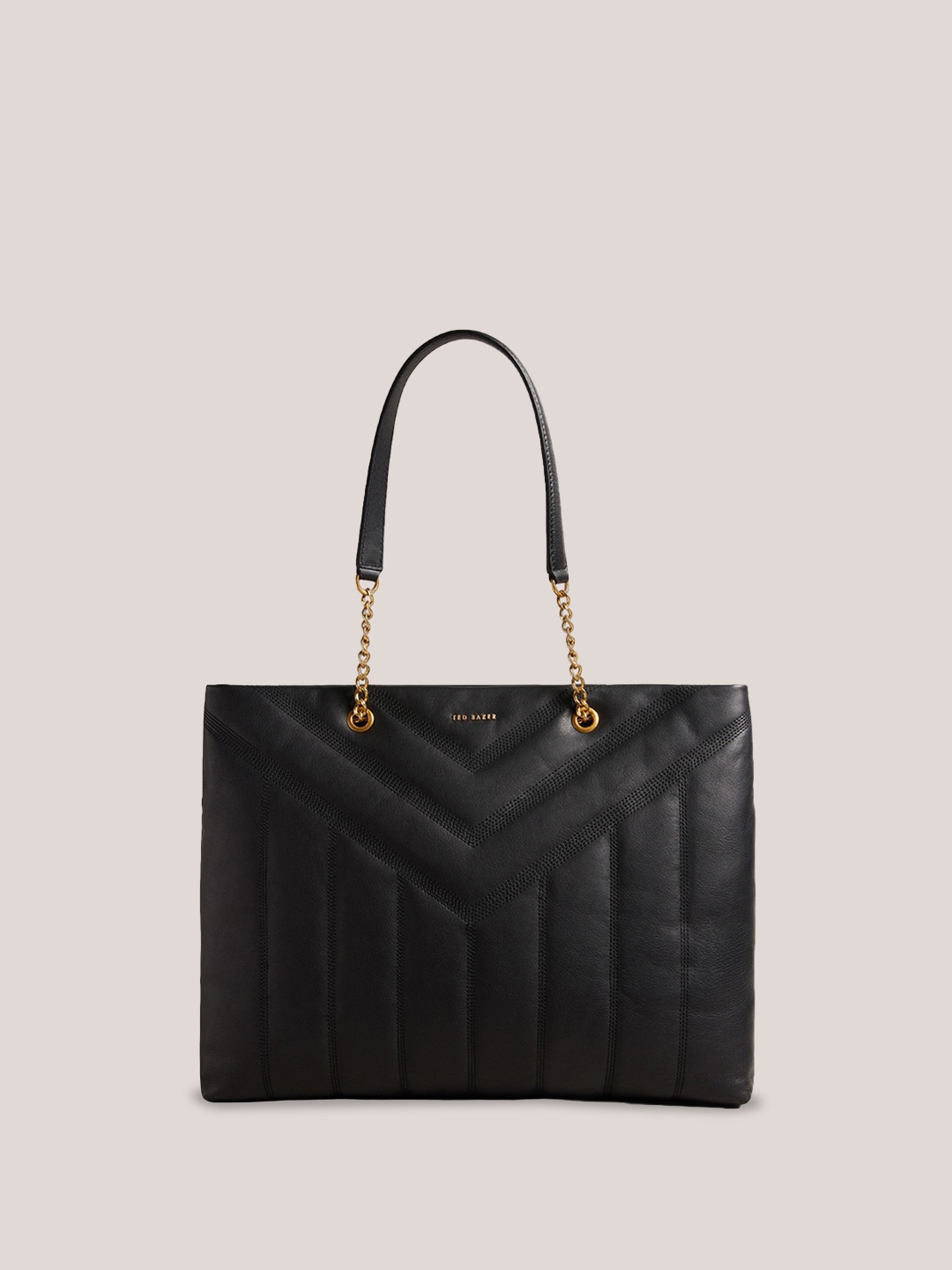 

Ted Baker Textured Leather Structured Shoulder Bag With Quilted, Black