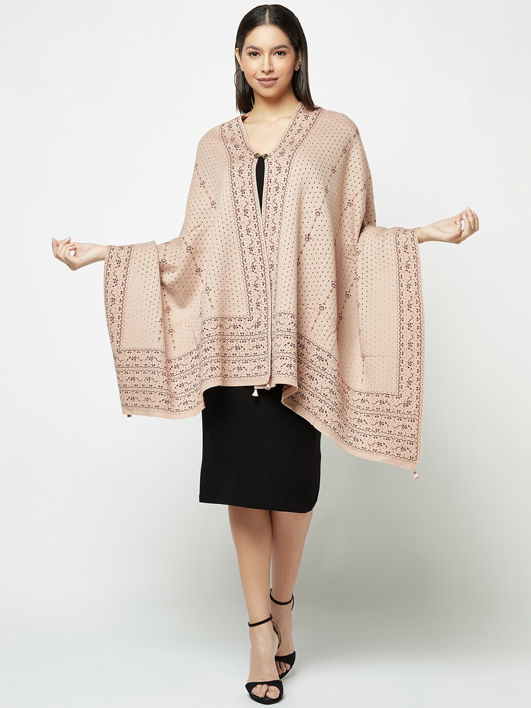 

Knitstudio Ethnic Motif Knitted Stole, Rose