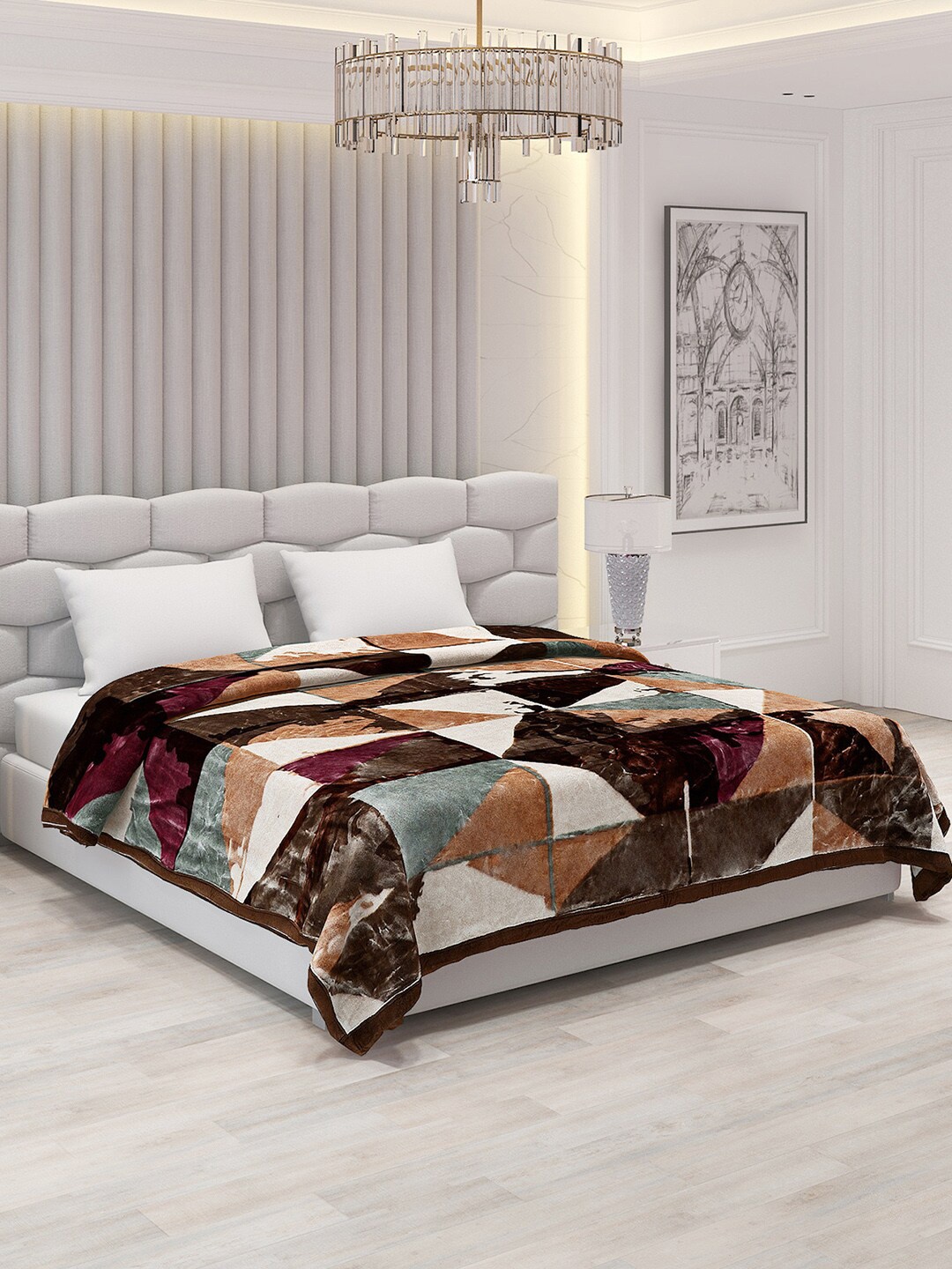 

Monte Carlo Patrick Brown & Red Geometric 1000 GSM Heavy Winter Double Bed Blanket