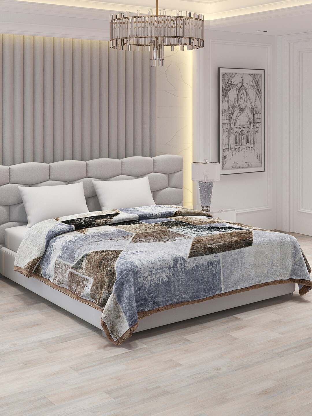 

Monte Carlo Blue & Off White Heavy Winter Double Bed Blanket