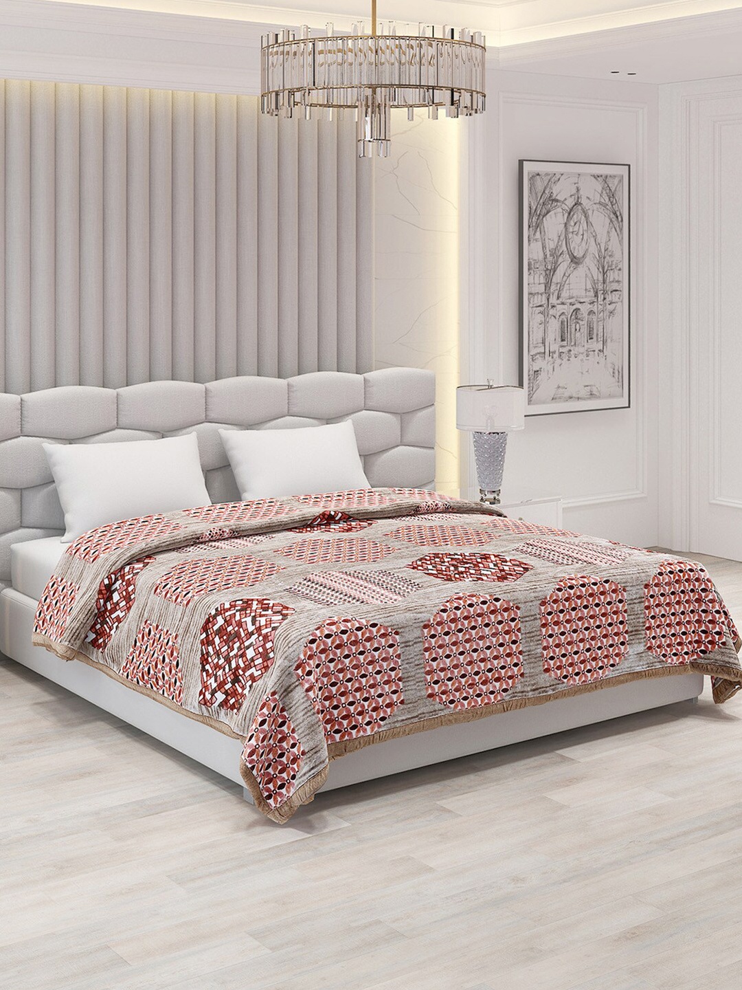 

Monte Carlo Bolt Brown & White Geometric 1000 GSM Heavy Winter Double Bed Blanket