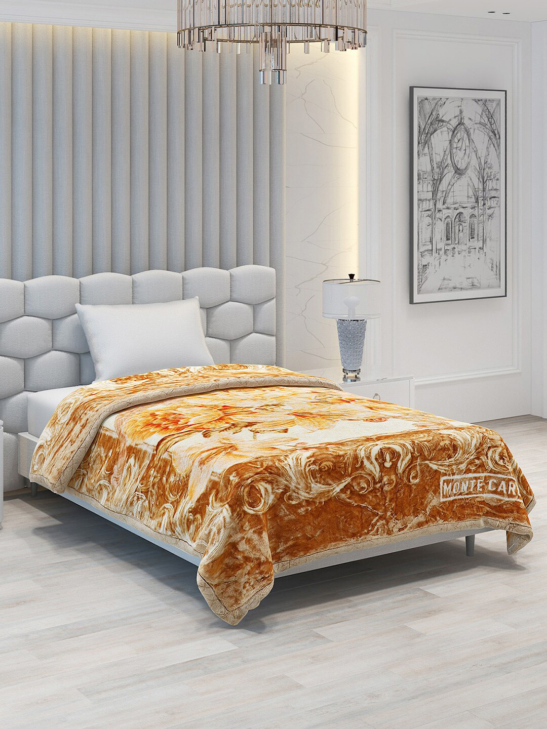 

Monte Carlo Umang Brown & Orange Heavy Winter Single Bed Blanket