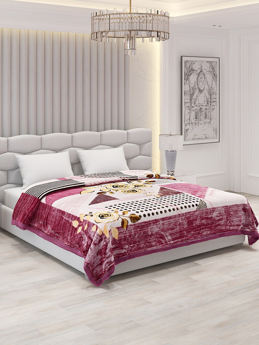 

Monte Carlo Austin Purple & White Floral Heavy Winter Double Bed Blanket