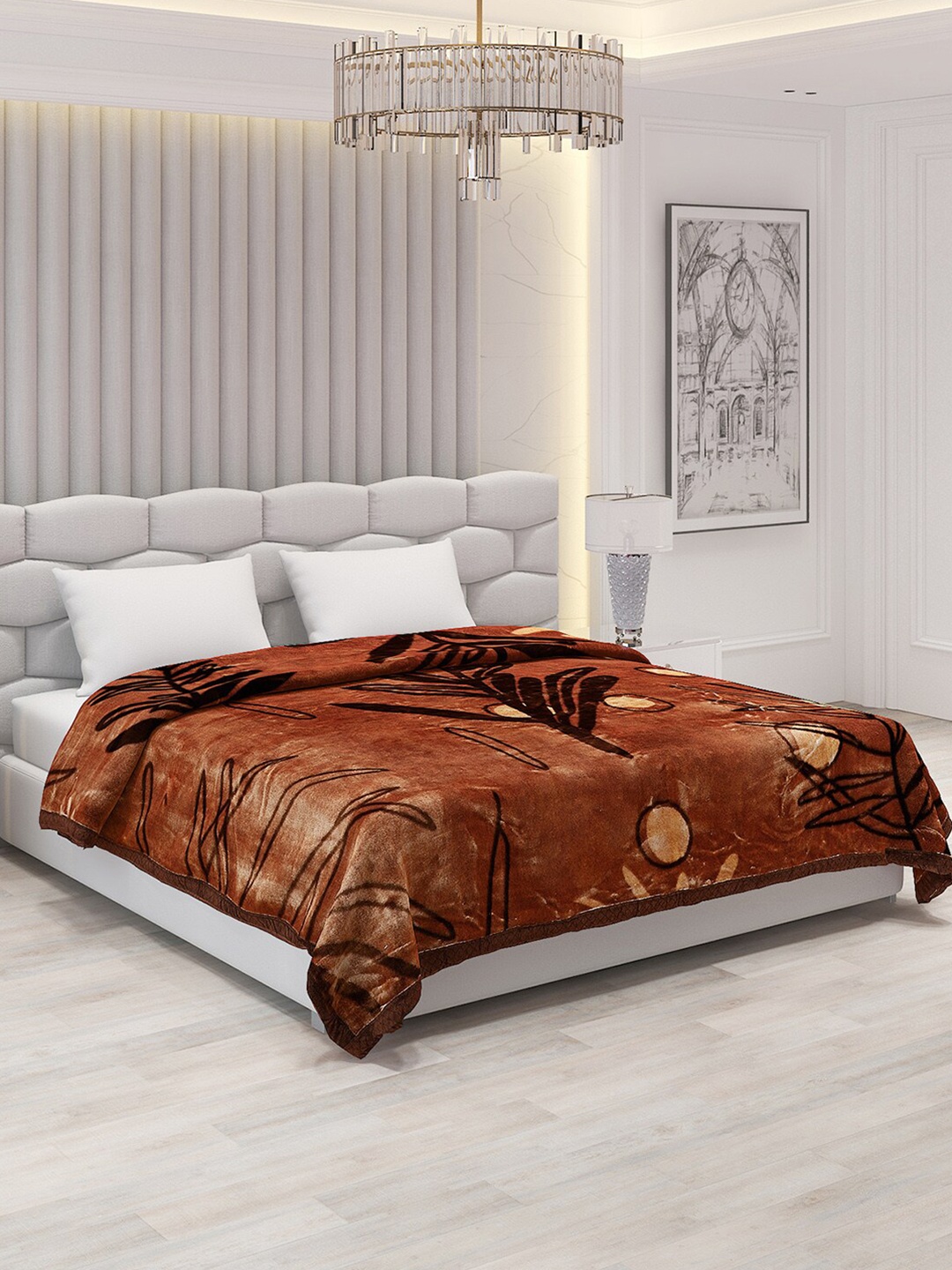 

Monte Carlo Edenberg Brown Floral Heavy Winter 1000 GSM Double Bed Blanket