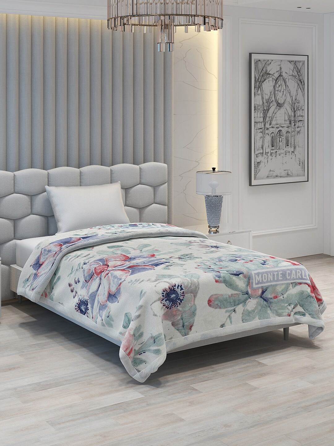 

Monte Carlo Off White & Purple Floral Heavy Winter Single Bed Blanket