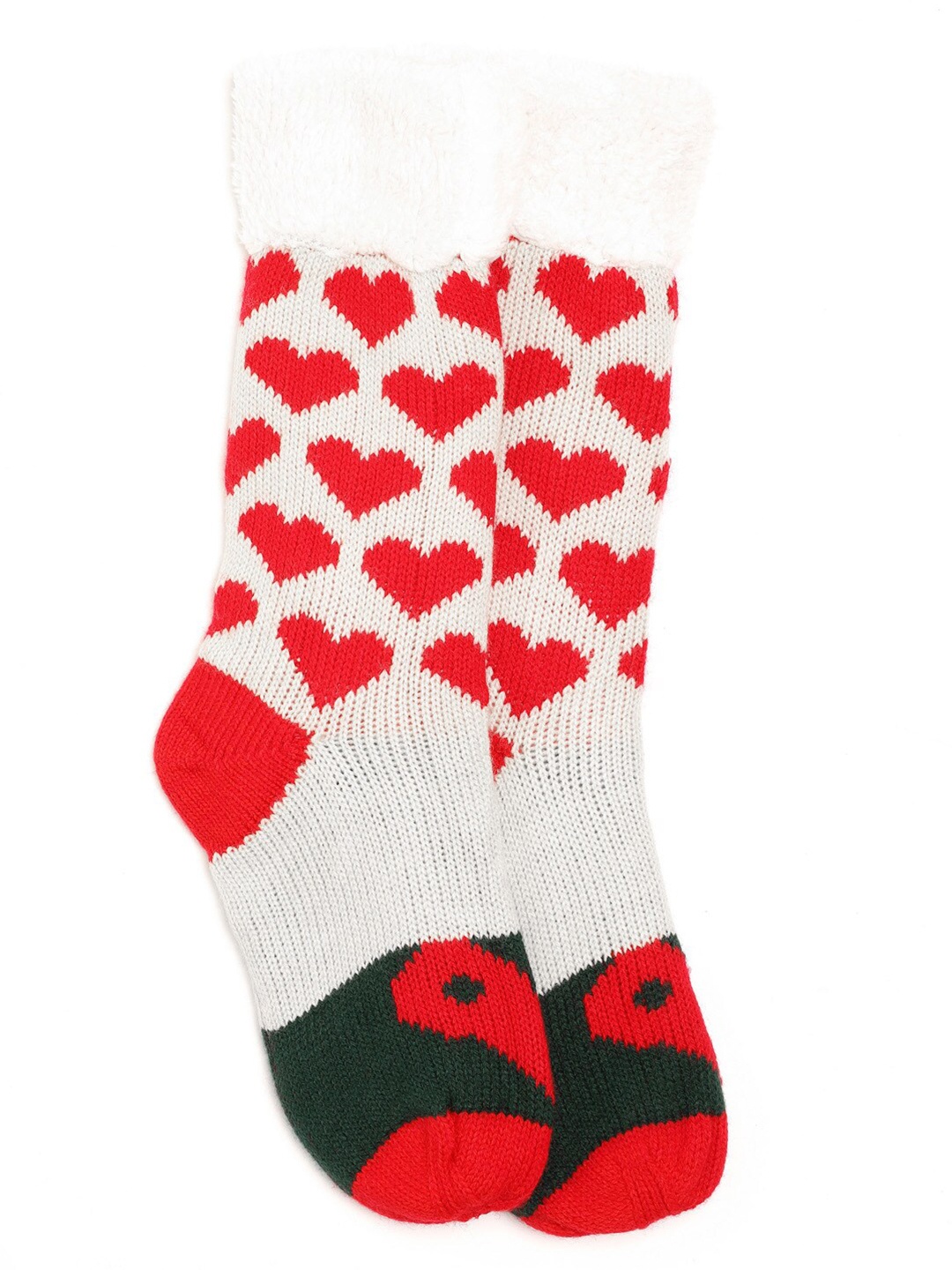 

Bharatasya Girls Patterned Calf-Length Socks, Red