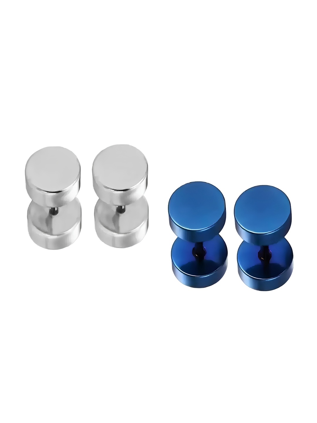 

KARISHMA KREATIONS Set Of 2 Contemporary Studs Earrings, Silver