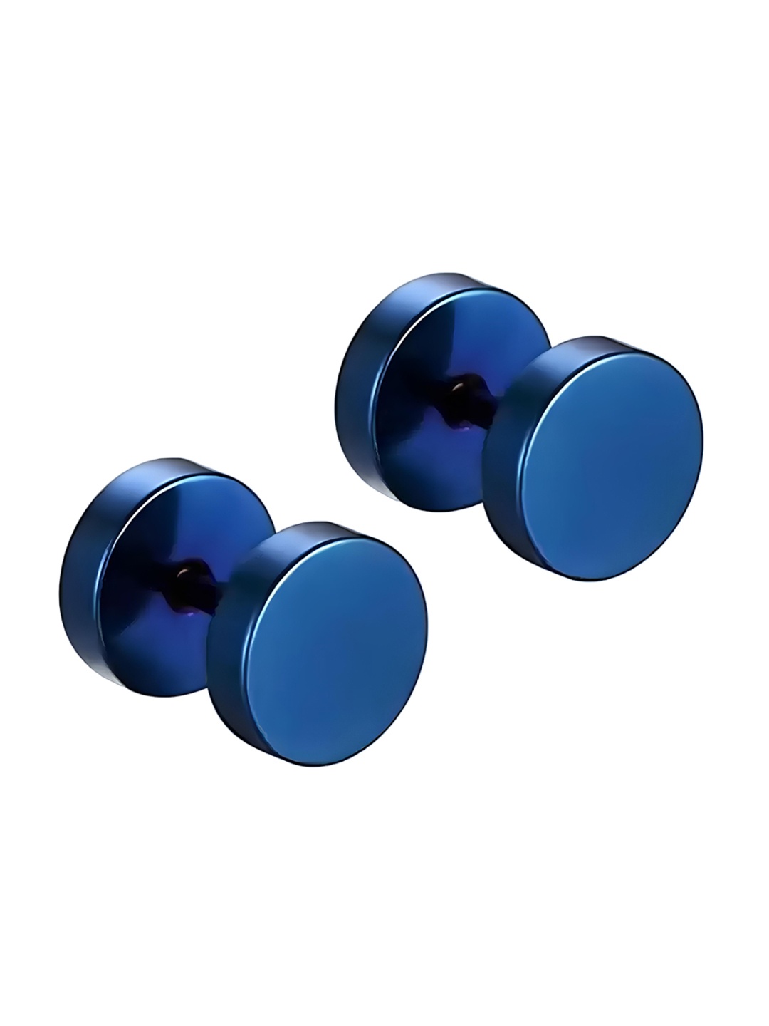 

KARISHMA KREATIONS Men Set Of 3 Stainless Steel Circular Studs Earrings, Blue