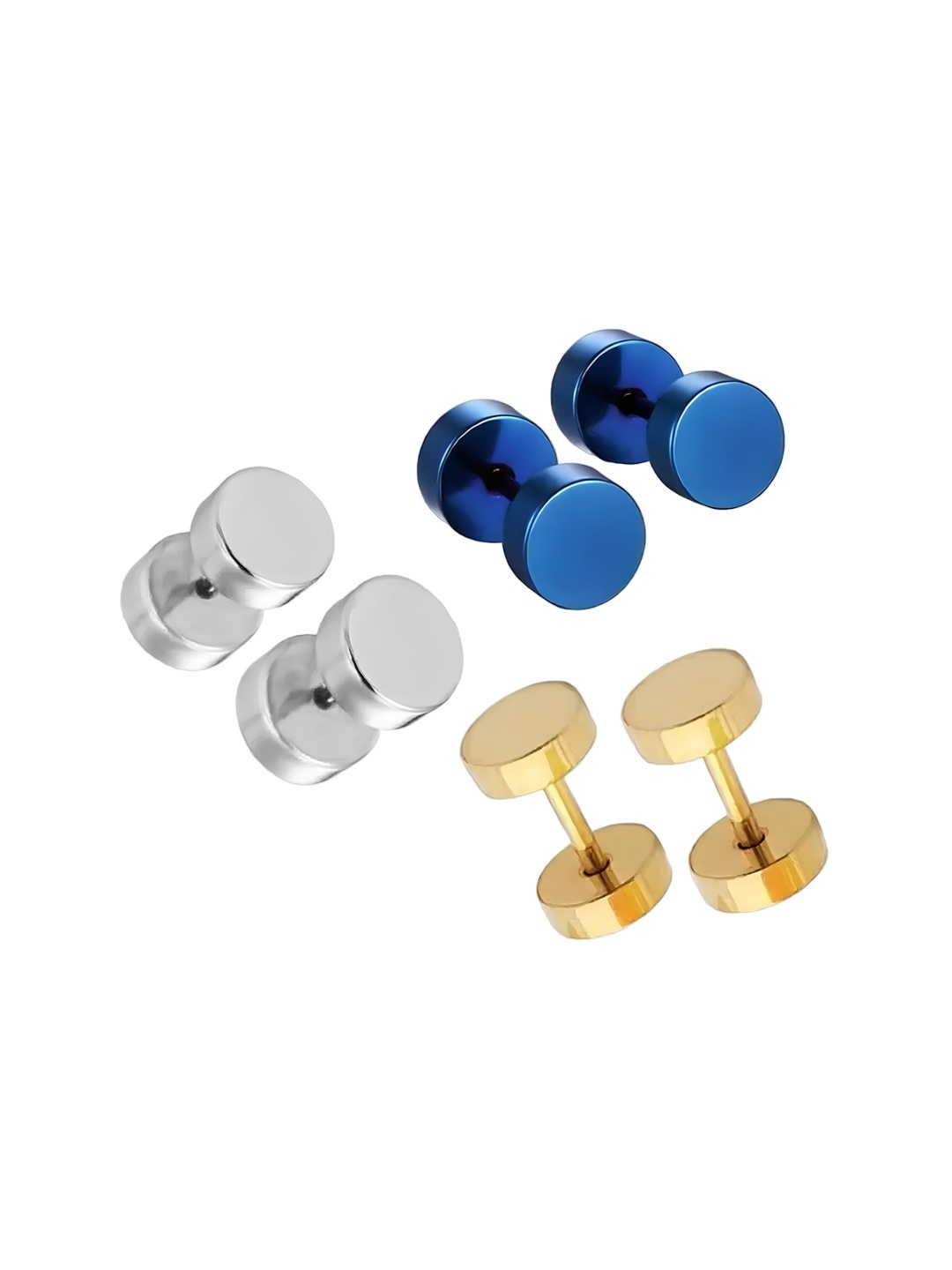 

KARISHMA KREATIONS Set Of 3 Studs Earrings, Gold