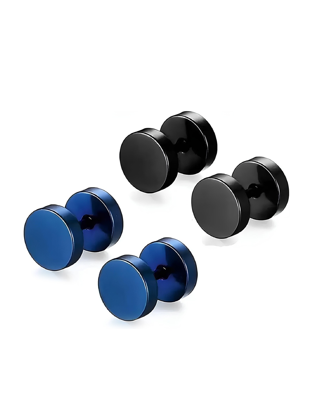 KARISHMA KREATIONS Men Set Of 2 Stainless Steel Studs Earrings, Blue