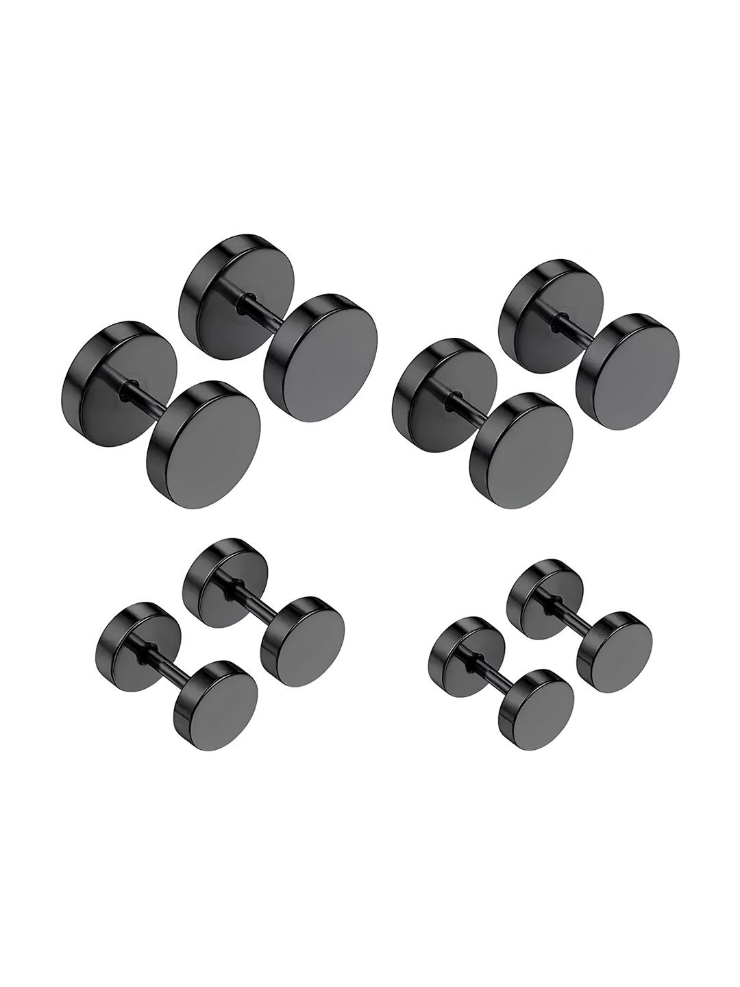

KARISHMA KREATIONS Set Of 4 Contemporary Studs Earrings, Black