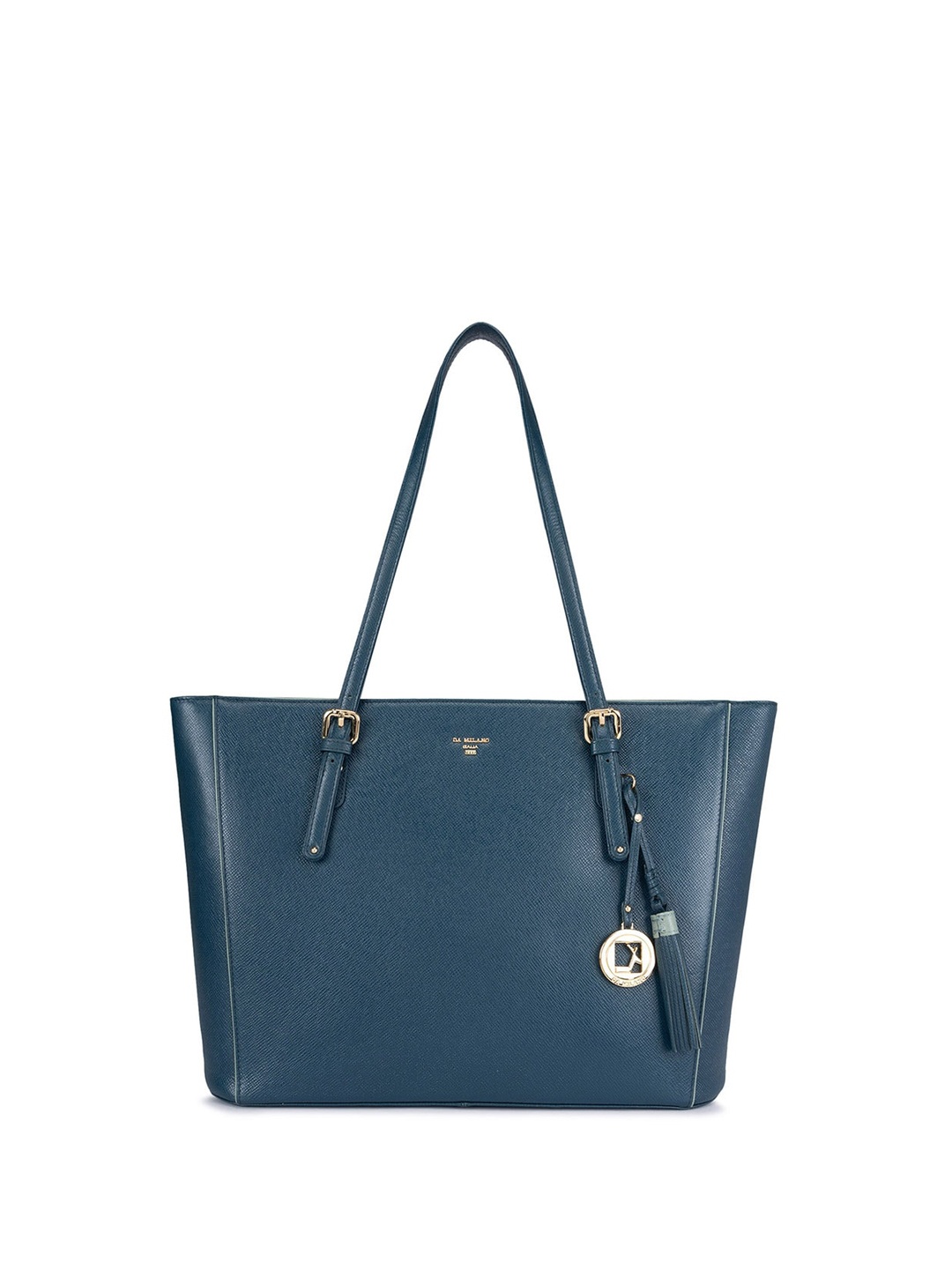 Da Milano Tasseled Leather Swagger Shoulder Bag, Blue