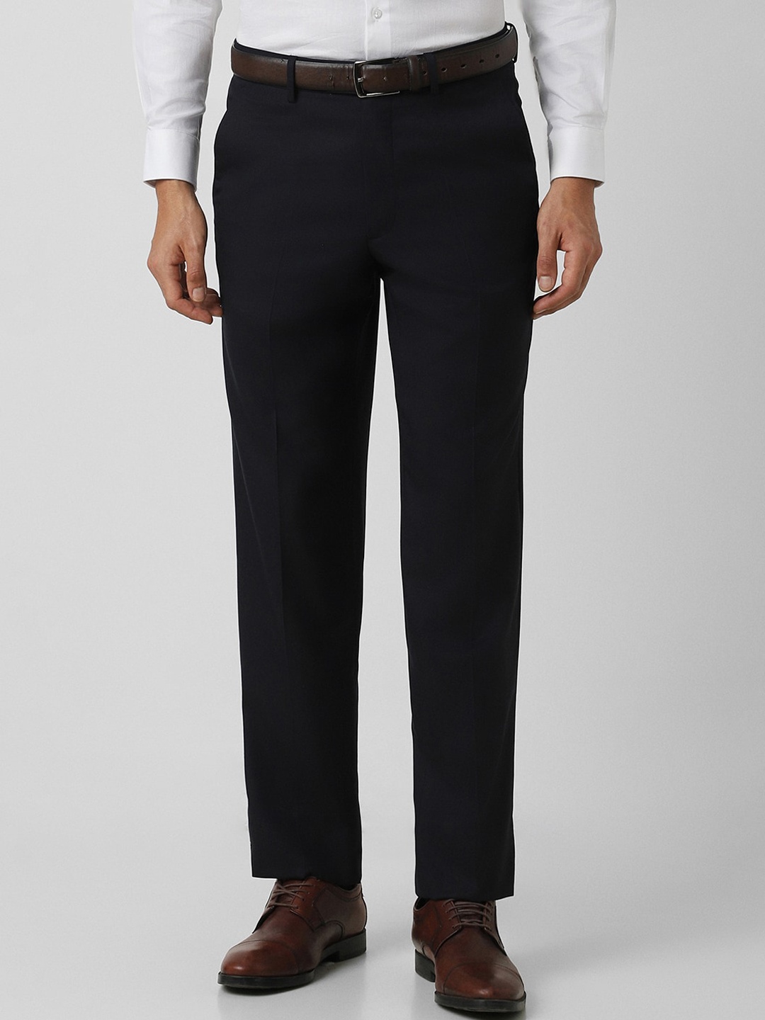 

Van Heusen Men Mid Rise Formal Trousers, Black