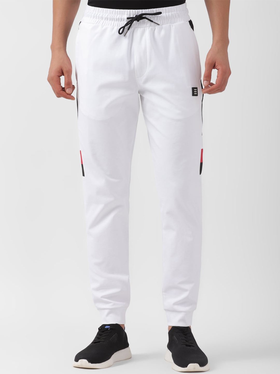 Van Heusen Flex Men Slim Fit Mid-Rise Joggers Trousers, White