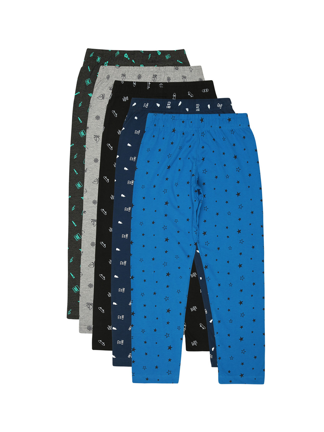 

Bodycare Boys Pack Of 5 Assorted Cotton Mid-Rise Flared-Fit Lounge Pants