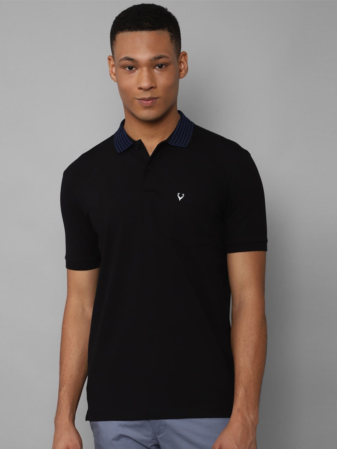

Allen Solly Polo Collar Pure Cotton T-shirt, Black