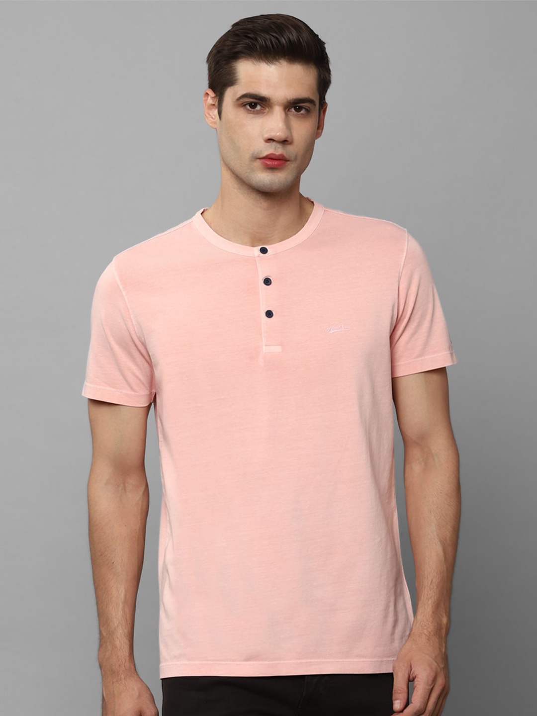 

Allen Solly Henley Neck Slim Fit T-shirt, Pink