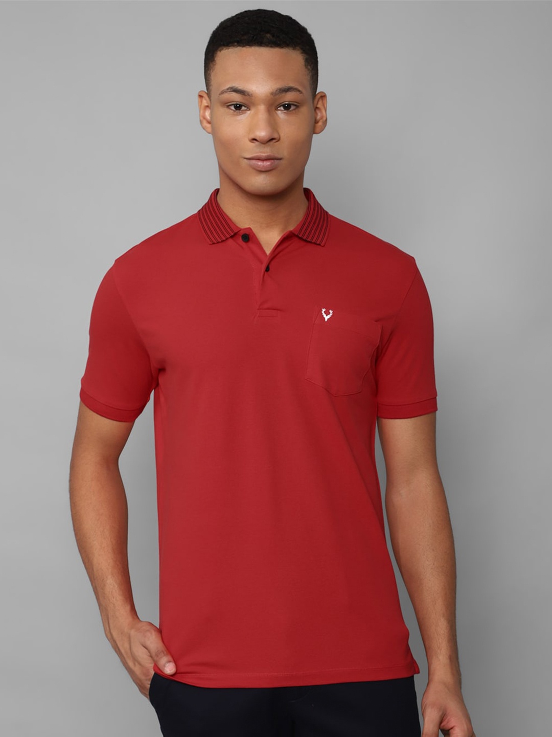 

Allen Solly Polo Collar Pure Cotton T-shirt, Red