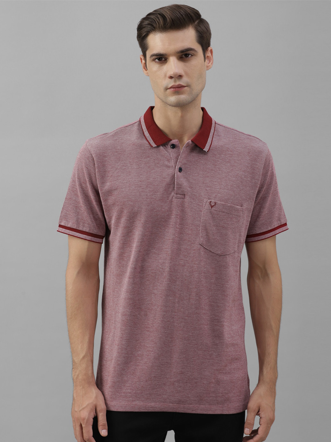

Allen Solly Polo Collar Pure Cotton T-shirt, Pink