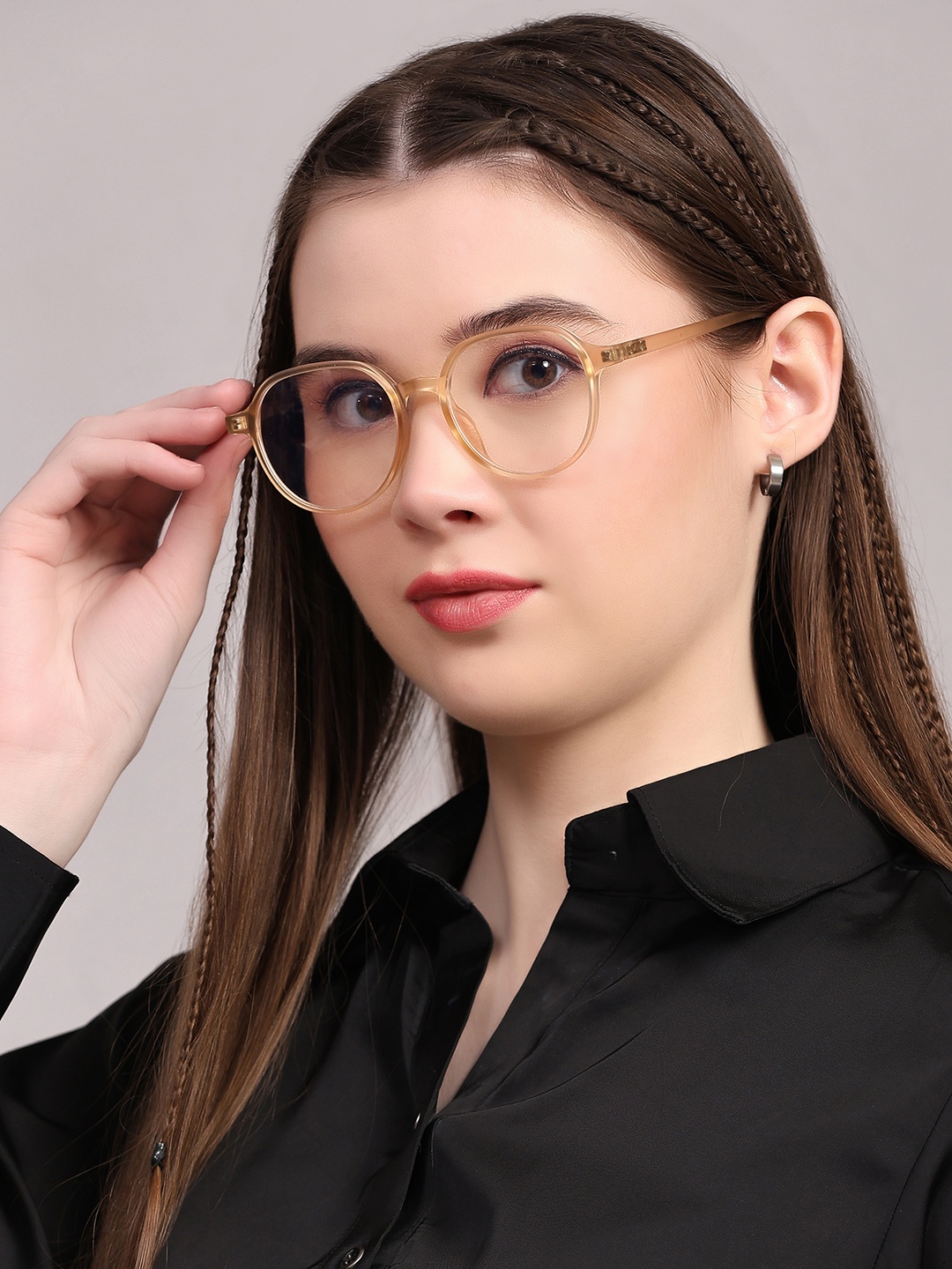 

ROYAL SON Men Full Rim Round Frames, Transparent