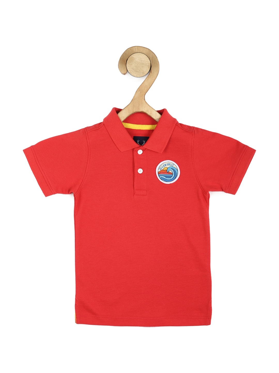 Allen Solly Junior Boys Polo Collar Pure Cotton T-shirt, Red