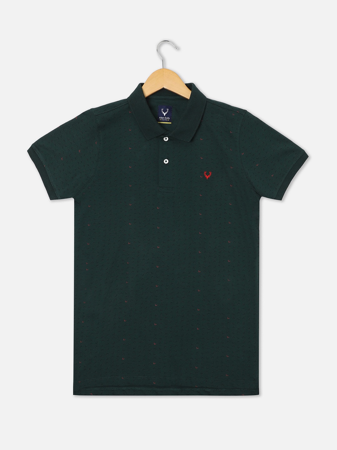 

Allen Solly Junior Boys Geometric Printed Polo Collar Cotton T-shirt, Green
