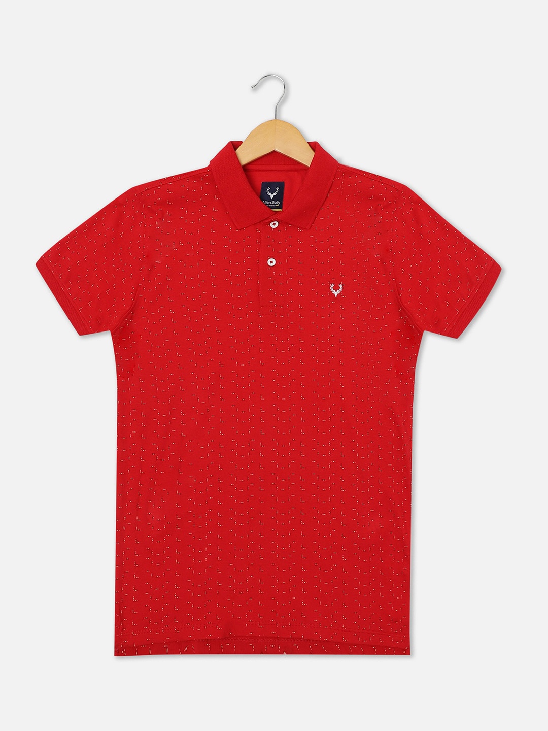 

Allen Solly Junior Boys Geometric Printed Polo Collar Cotton T-shirt, Red