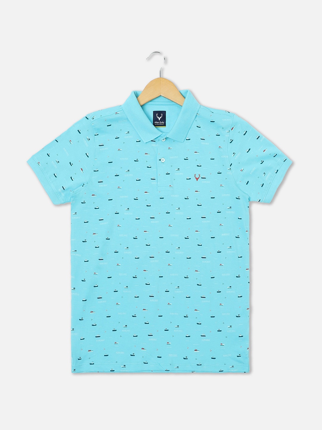 

Allen Solly Junior Boys Conversational Printed Pure Cotton T-shirt, Blue
