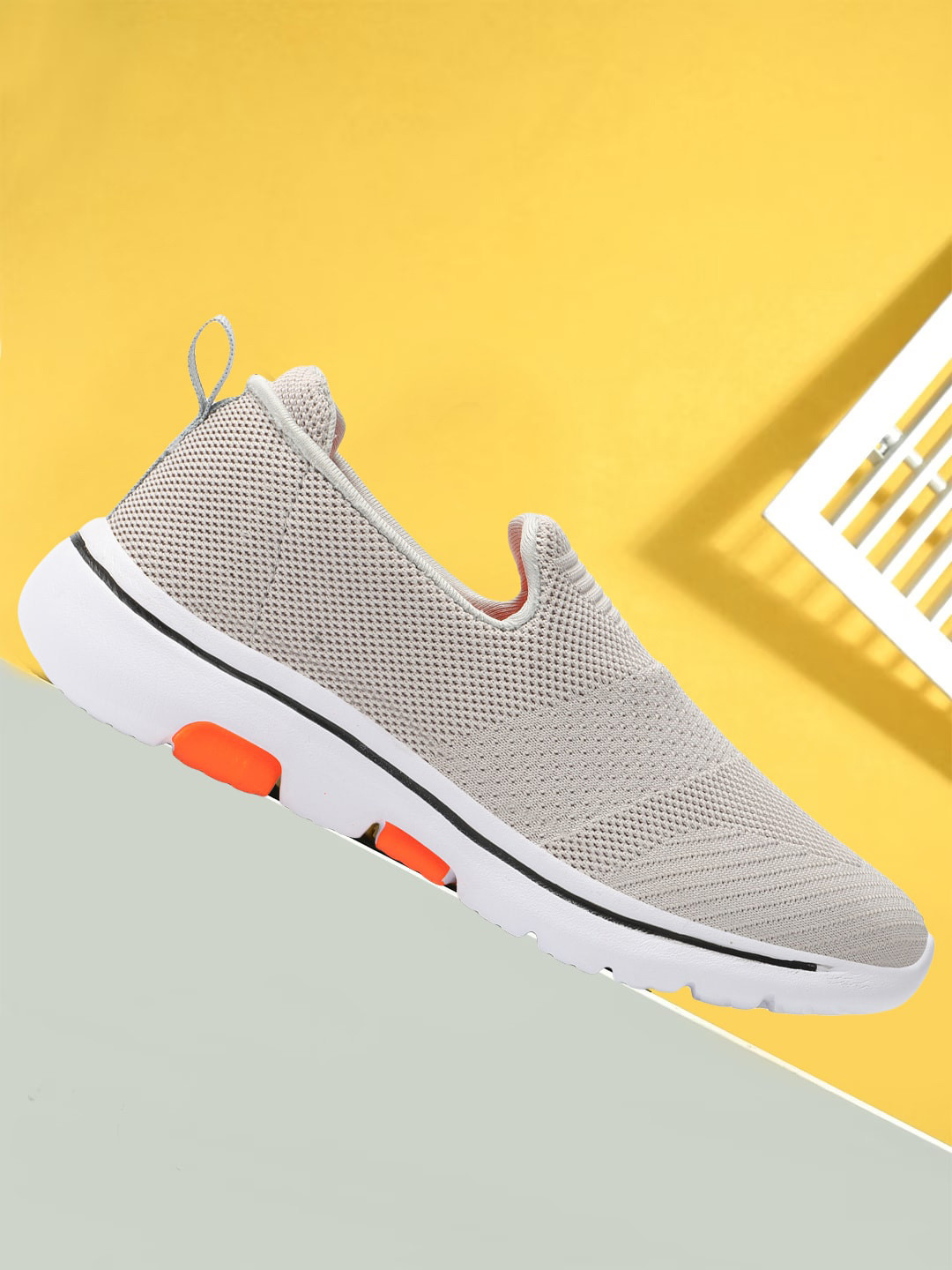 

SPRENGE Men Textured Textile Lightweight Comfort Insole Slip-On Sneakers, Grey