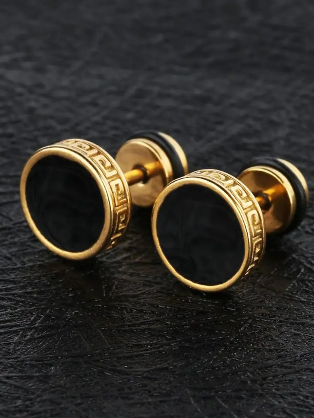 KARISHMA KREATIONS Unisex Gold-Plated Contemporary Studs Earrings