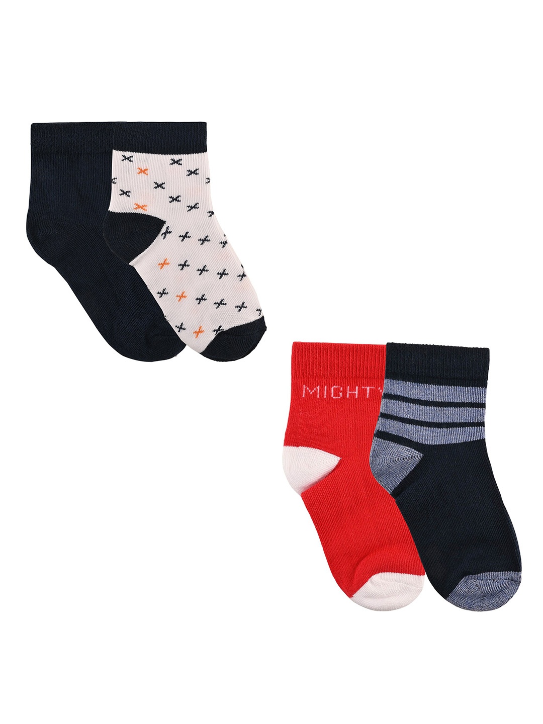 

Nuluv Boys Set Of 4 Ankle Length Cotton Socks, Navy blue