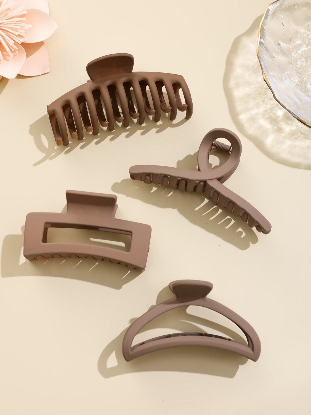 

Krelin Women Set Of 4 Claw Clips, Brown