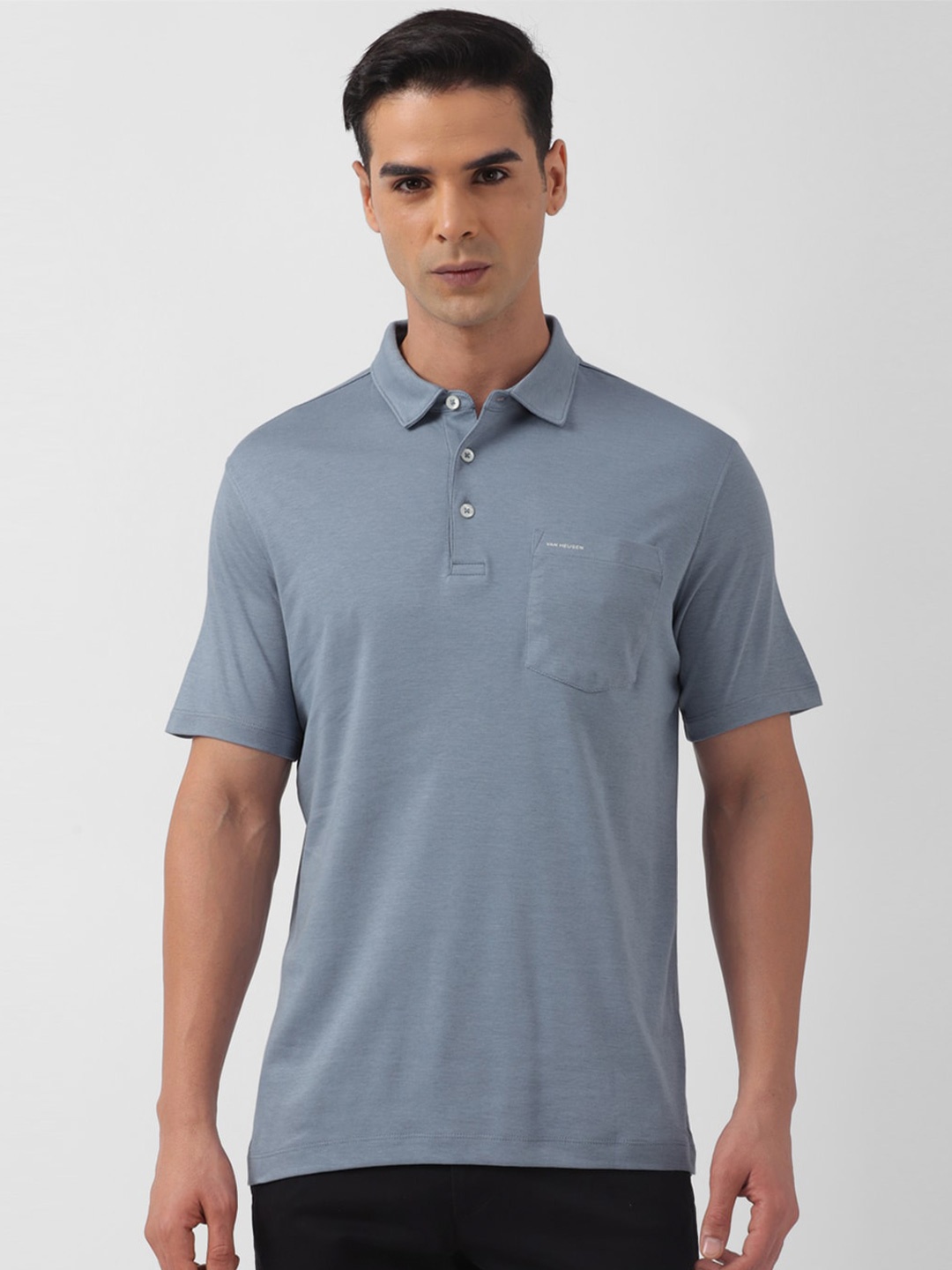 

Van Heusen Polo Collar Short Sleeves T-shirt, Blue