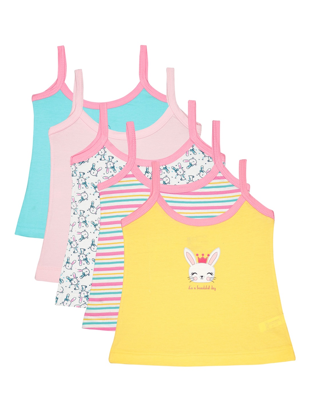 

Bodycare Infant Girls Pack of 5 Assorted Cotton Inner Vests