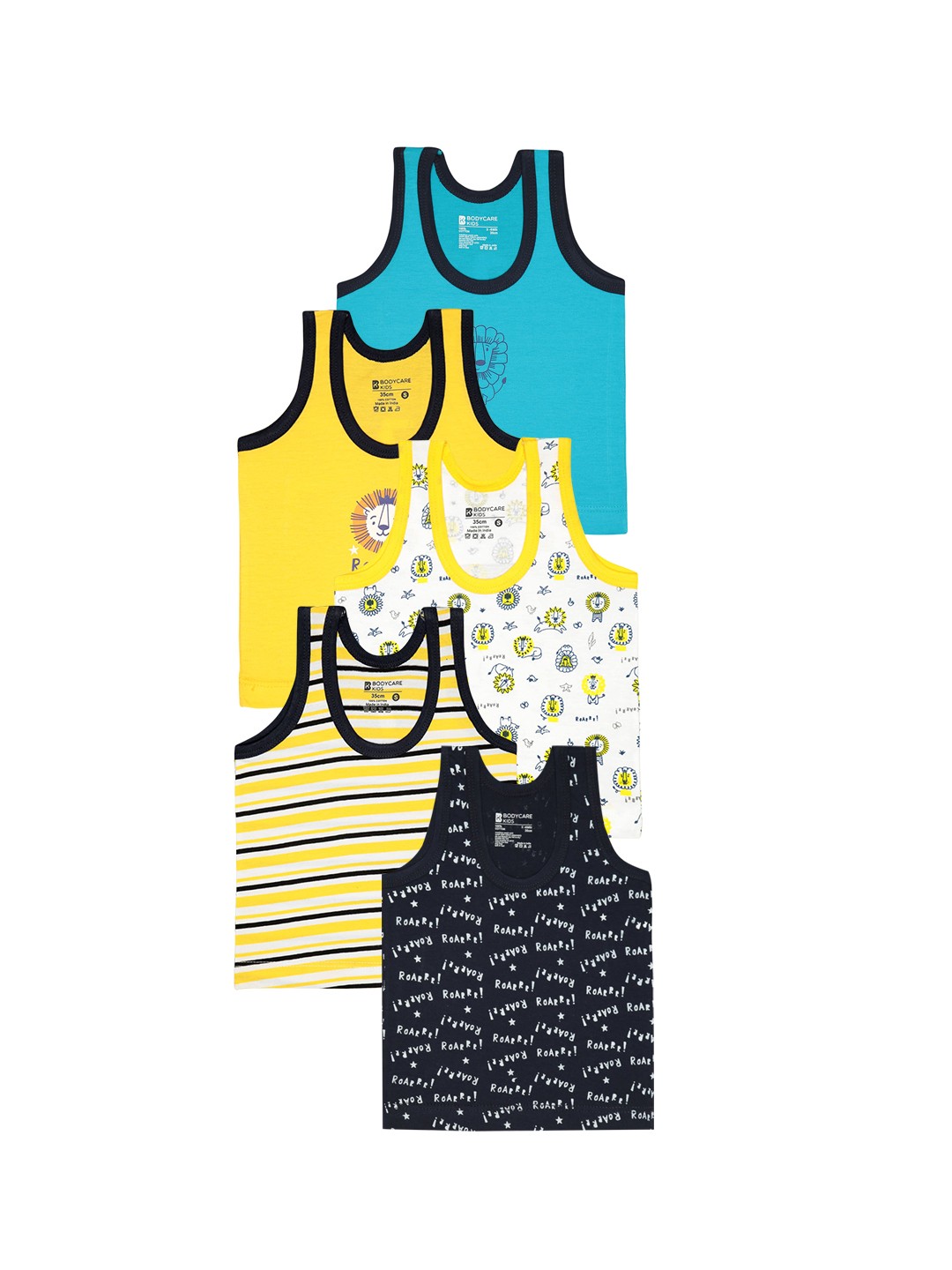 

Bodycare Infant Boys Pack of 5 Cotton Assorted Vests