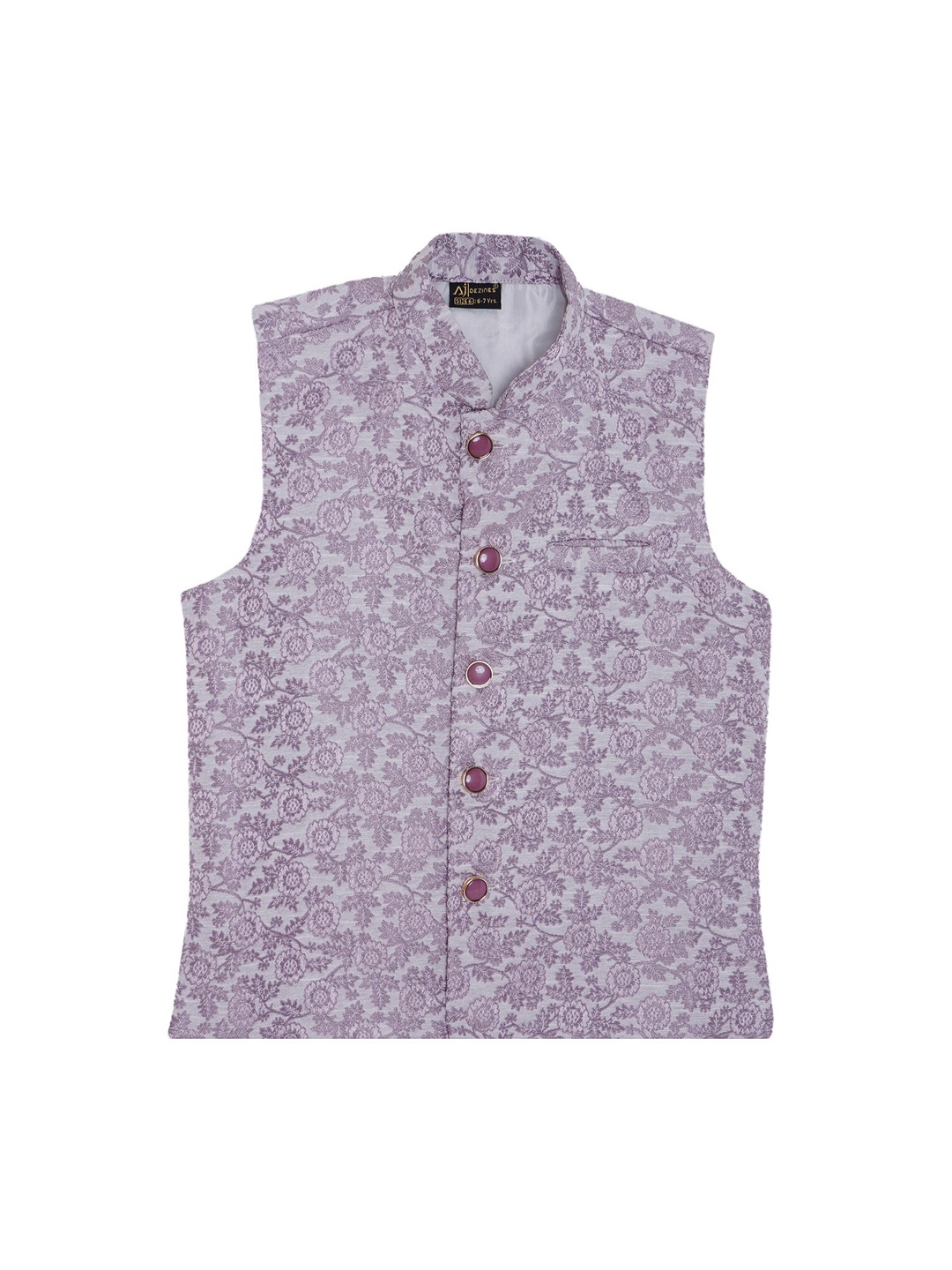 

AJ Dezines Boys Woven Design Nehru Jacket, Purple