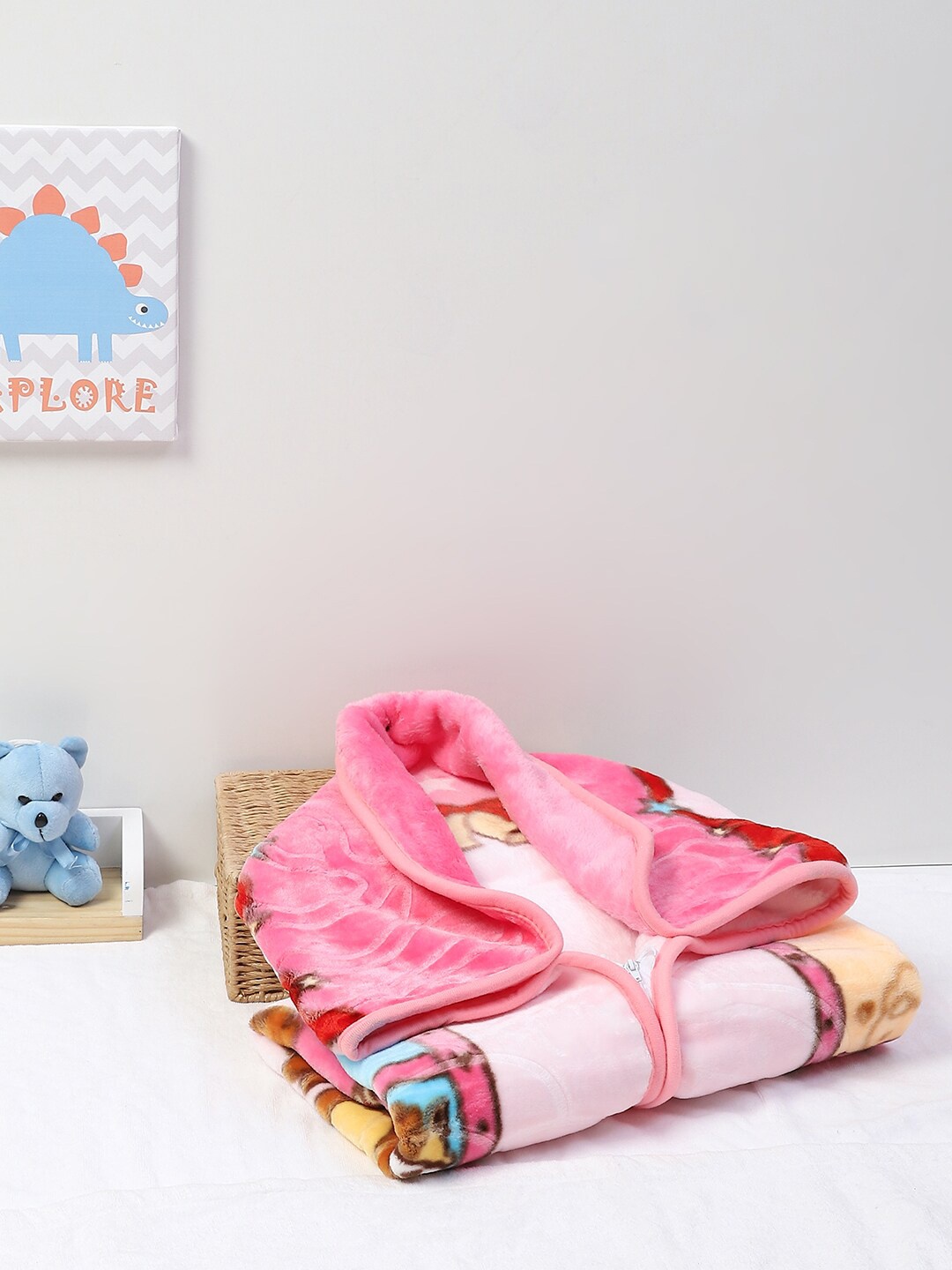 

Monte Carlo Pink & Blue Cartoon Characters Heavy Winter 500 GSM Single Bed Dohar