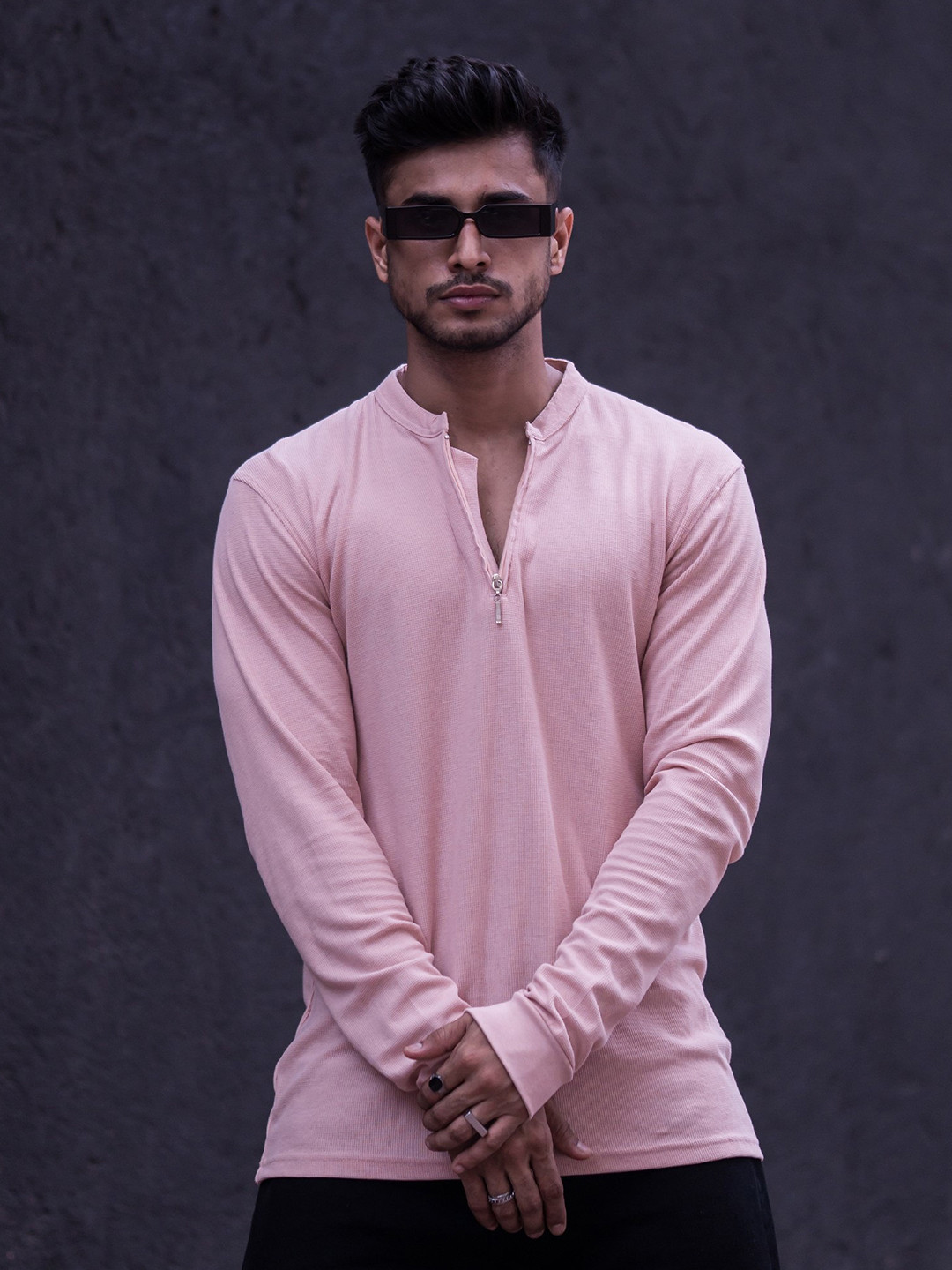 

Maniac Henley Neck Slim Fit Cotton T-shirt, Lavender