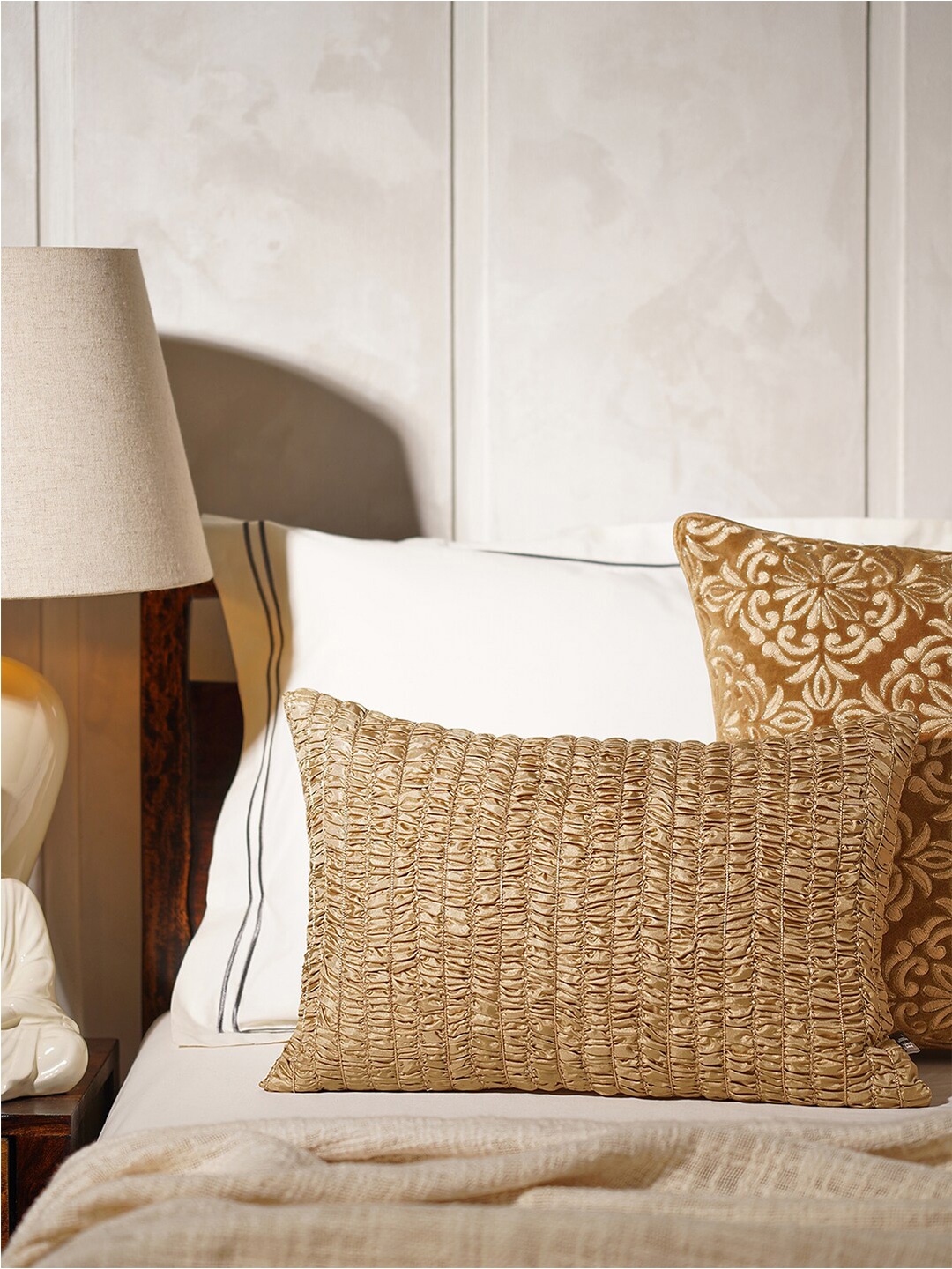

Pure Home and Living Gold-Toned Selgf Design Rectangle Cushion Covers