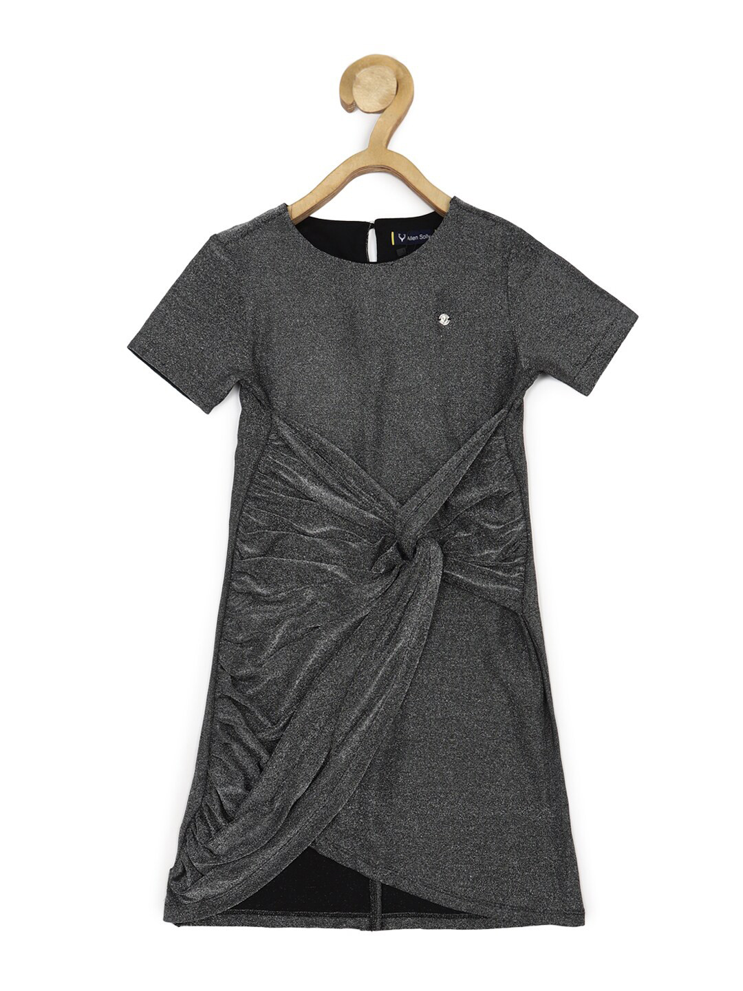 

Allen Solly Junior Girls Round Neck Short Sleeve Gathered A-Line Dress, Grey